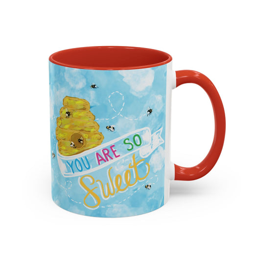 You Are So Sweet Bee Two Tone Ceramic Mug - 11 oz & 15 oz - Blue Cava
