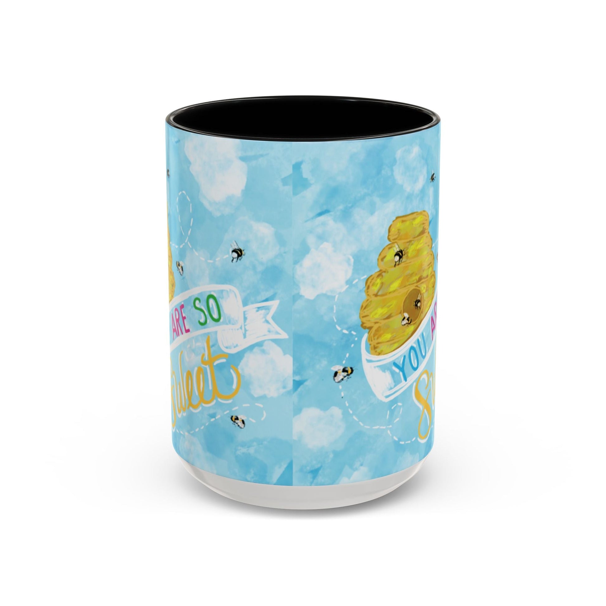 You Are So Sweet Bee Two Tone Ceramic Mug - 11 oz & 15 oz - Blue Cava