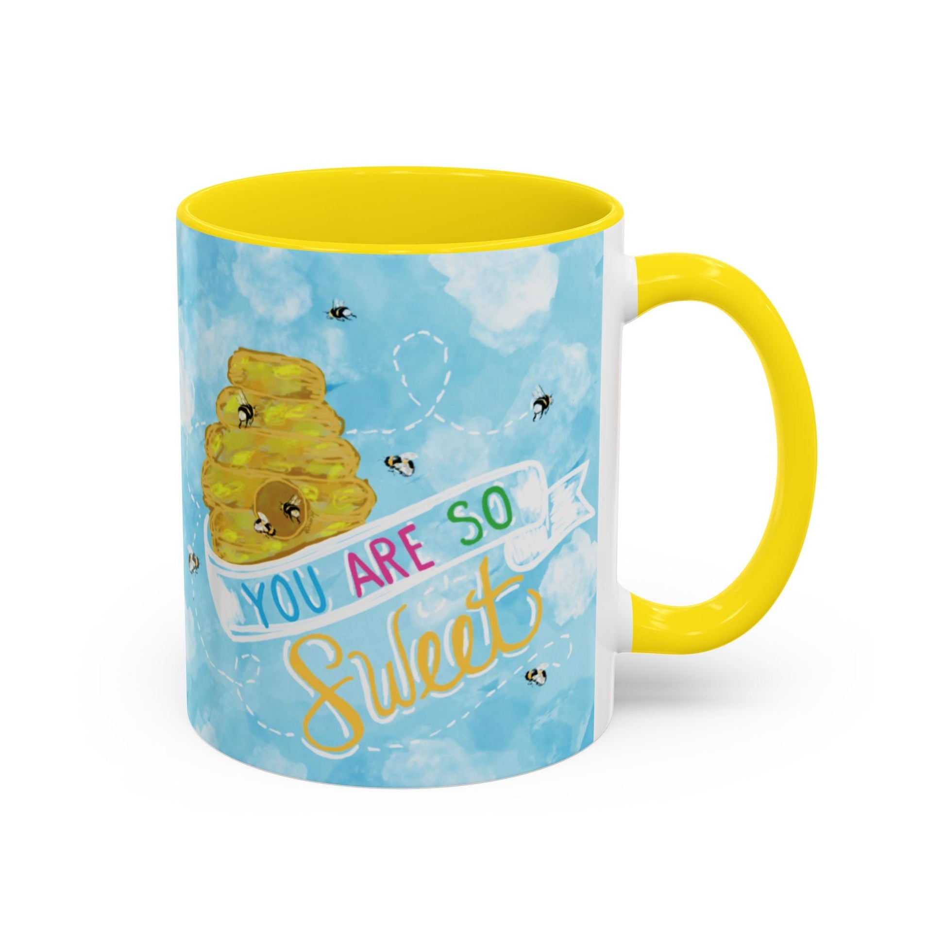 You Are So Sweet Bee Two Tone Ceramic Mug - 11 oz & 15 oz - Blue Cava