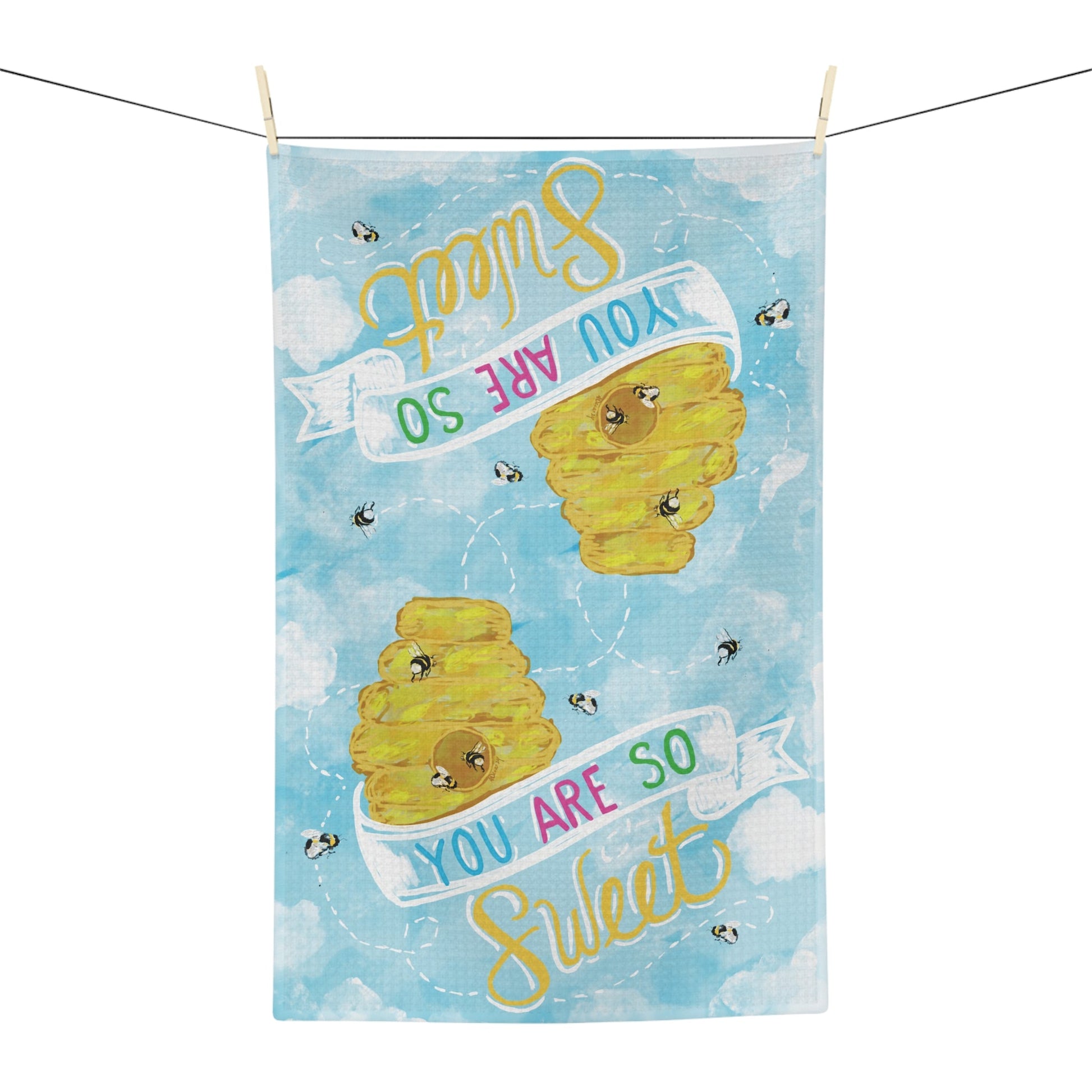 You Are So Sweet Microfiber Waffle Towel - Blue Cava
