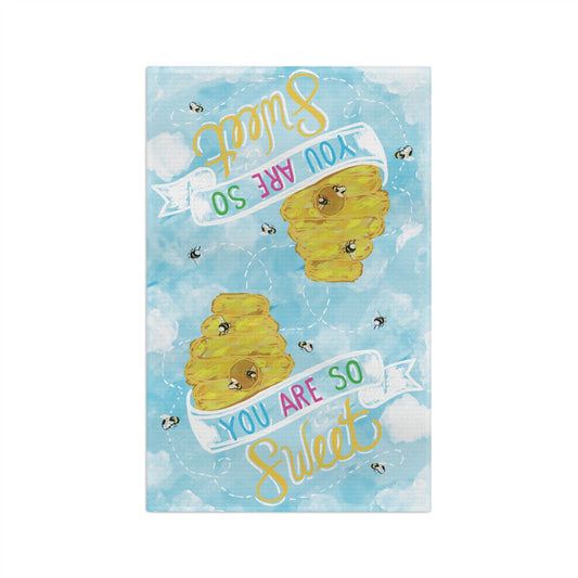 You Are So Sweet Microfiber Waffle Towel - Blue Cava