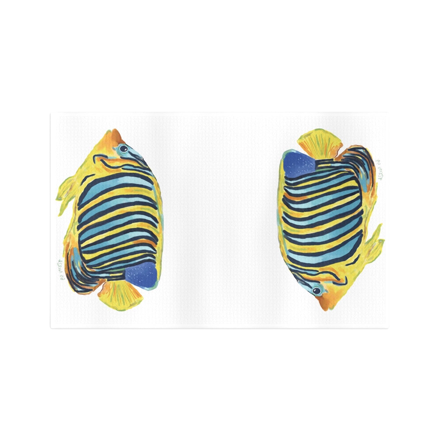 Angel Fish Microfiber Waffle Towel - Blue Cava