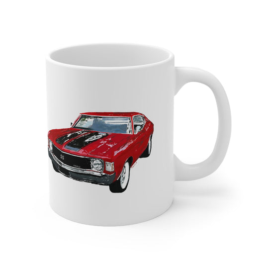 Chevy Chevelle Ceramic Mug 11oz - Blue Cava