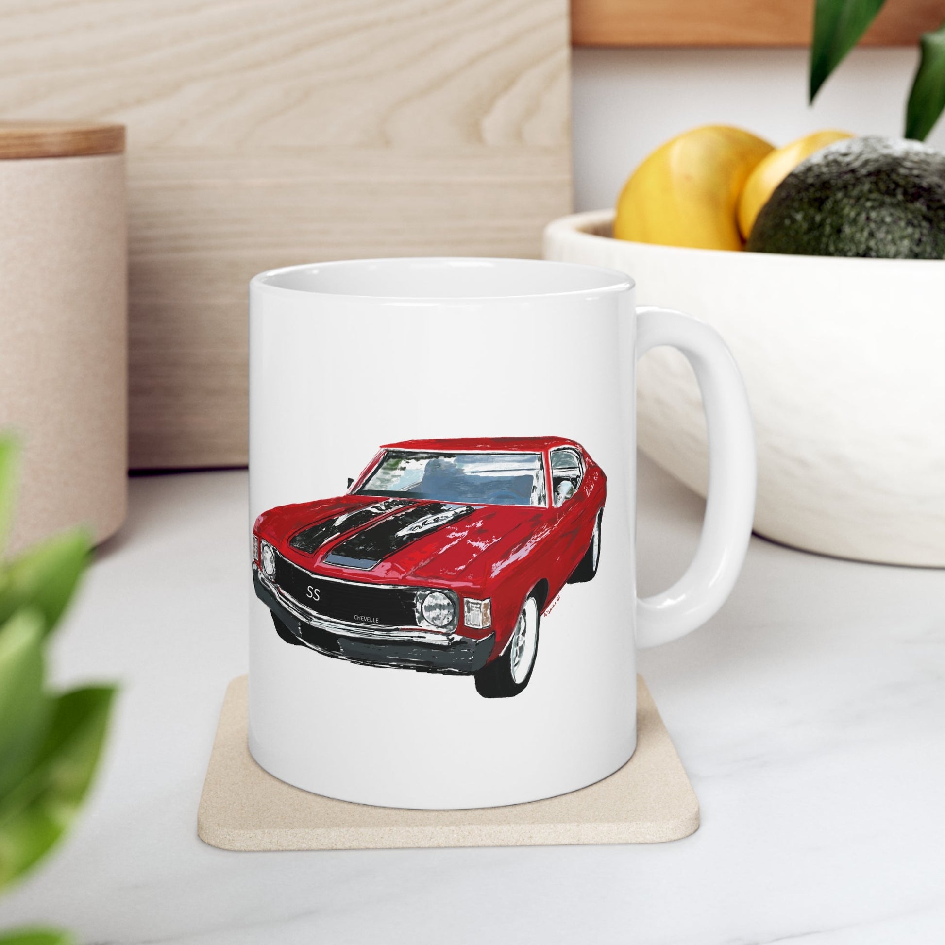 Chevy Chevelle Ceramic Mug 11oz - Blue Cava
