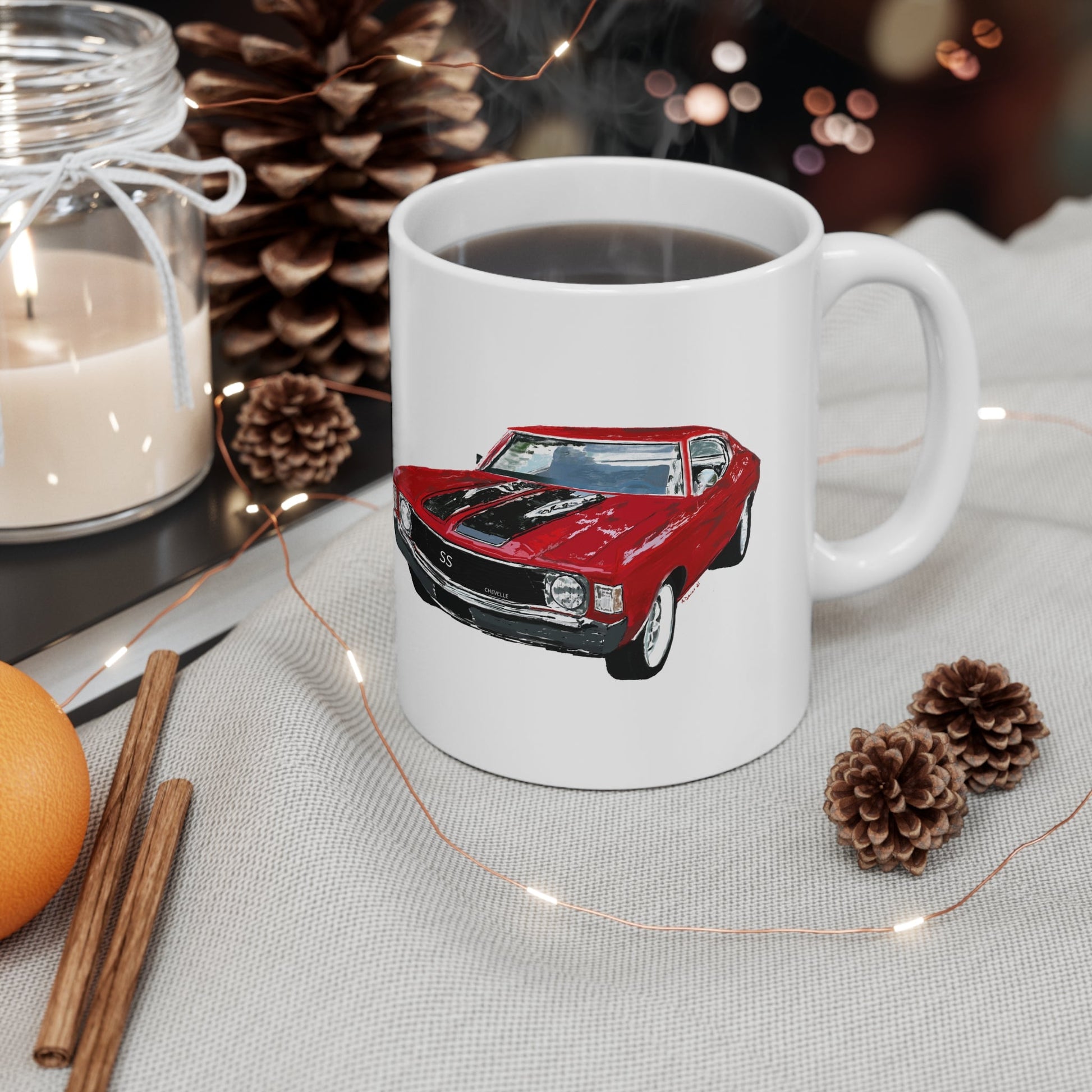 Chevy Chevelle Ceramic Mug 11oz - Blue Cava