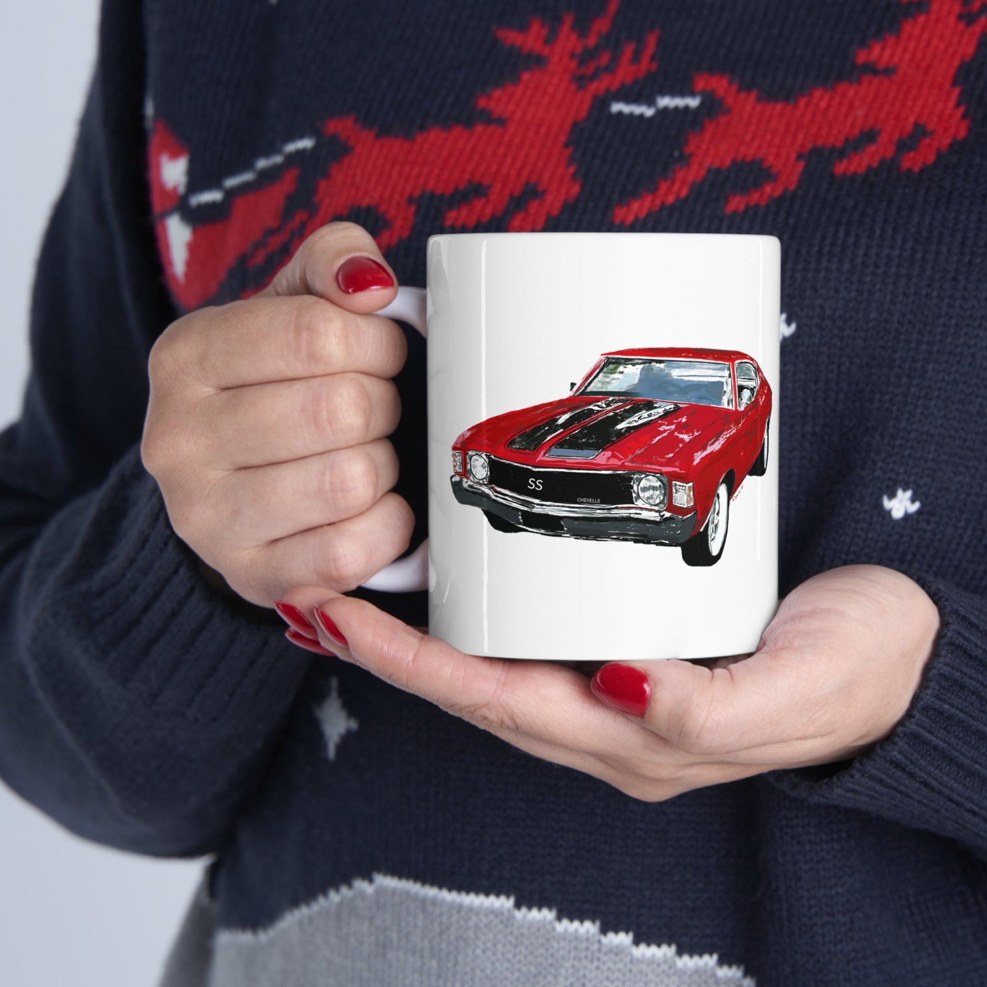 Chevy Chevelle Ceramic Mug 11oz - Blue Cava