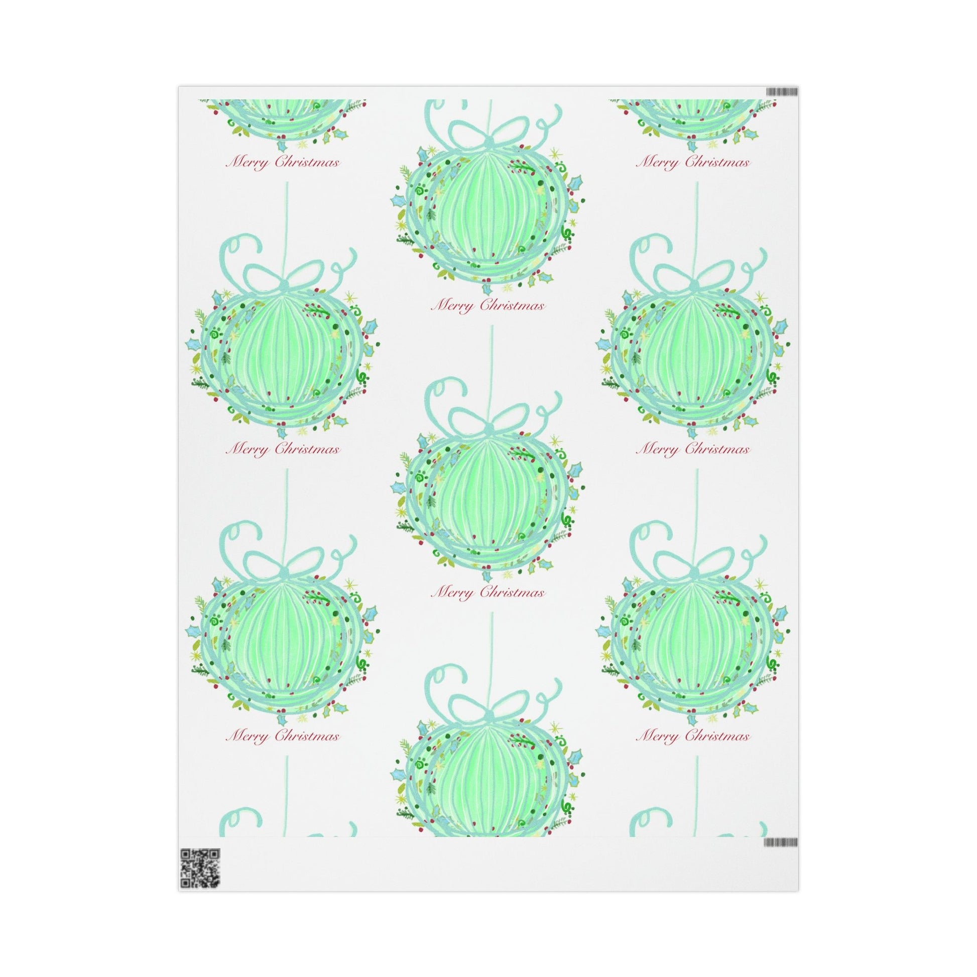 Christmas ball Wrapping Papers - Blue Cava