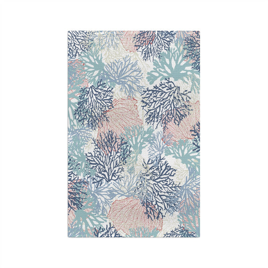 Coral Microfiber Waffle Towel - Blue Cava