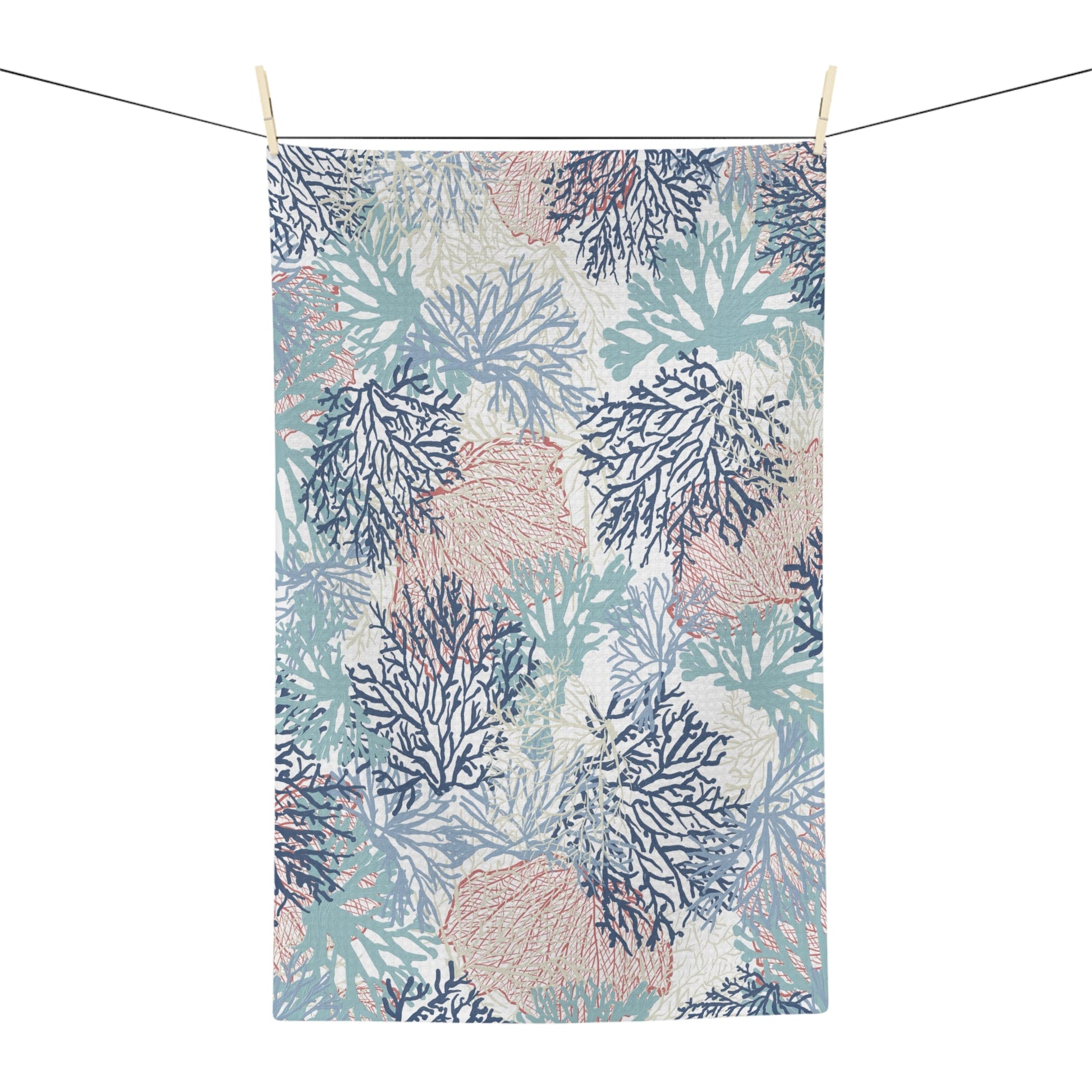 Coral Microfiber Waffle Towel - Blue Cava