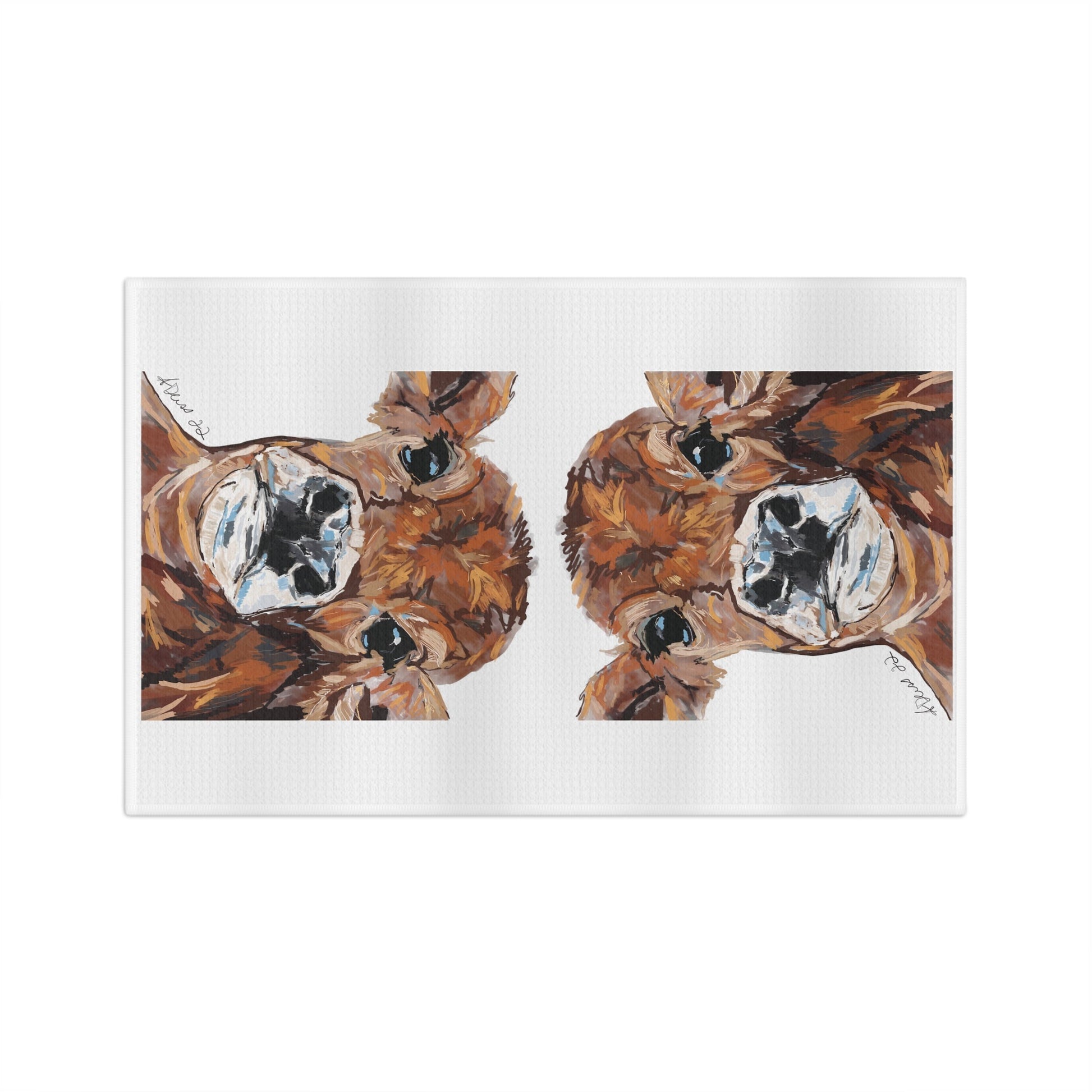 “Dirty” Cow Microfiber Waffle Towel - Blue Cava
