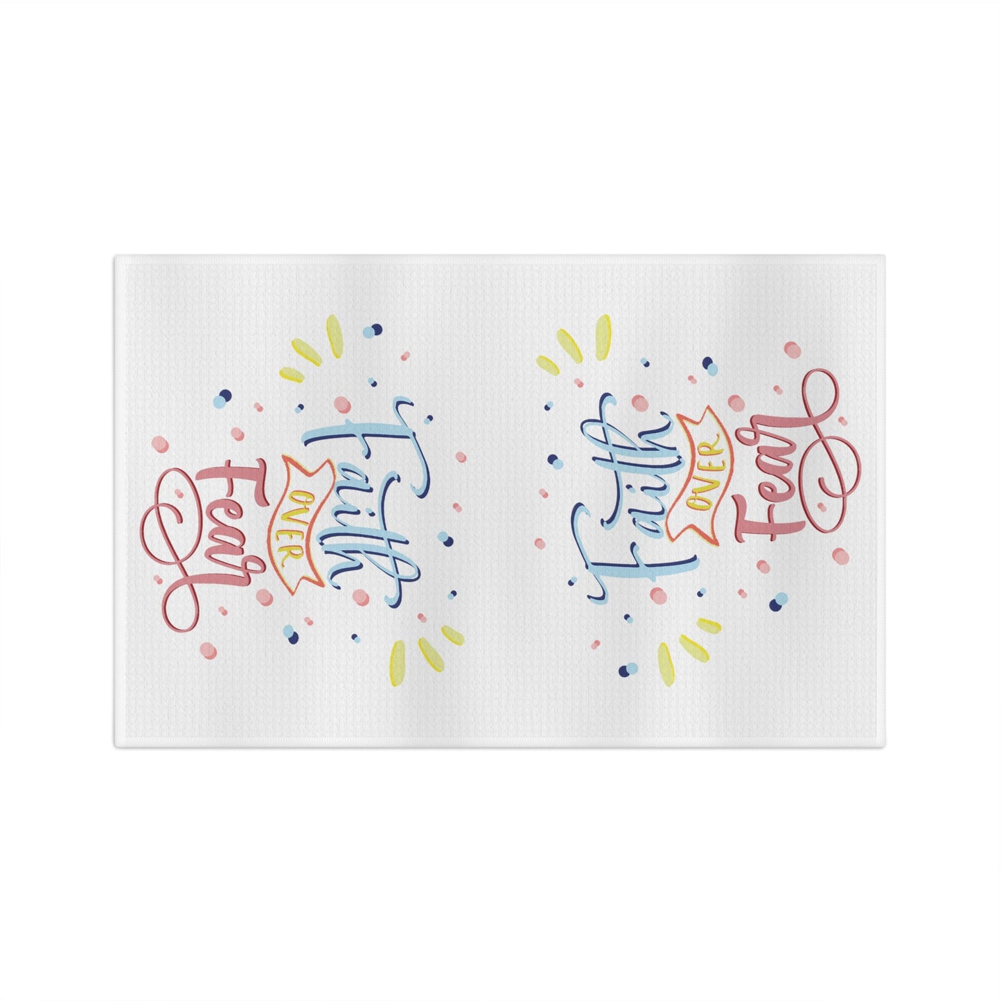 Faith Over Fear Microfiber Waffle Towel - Blue Cava