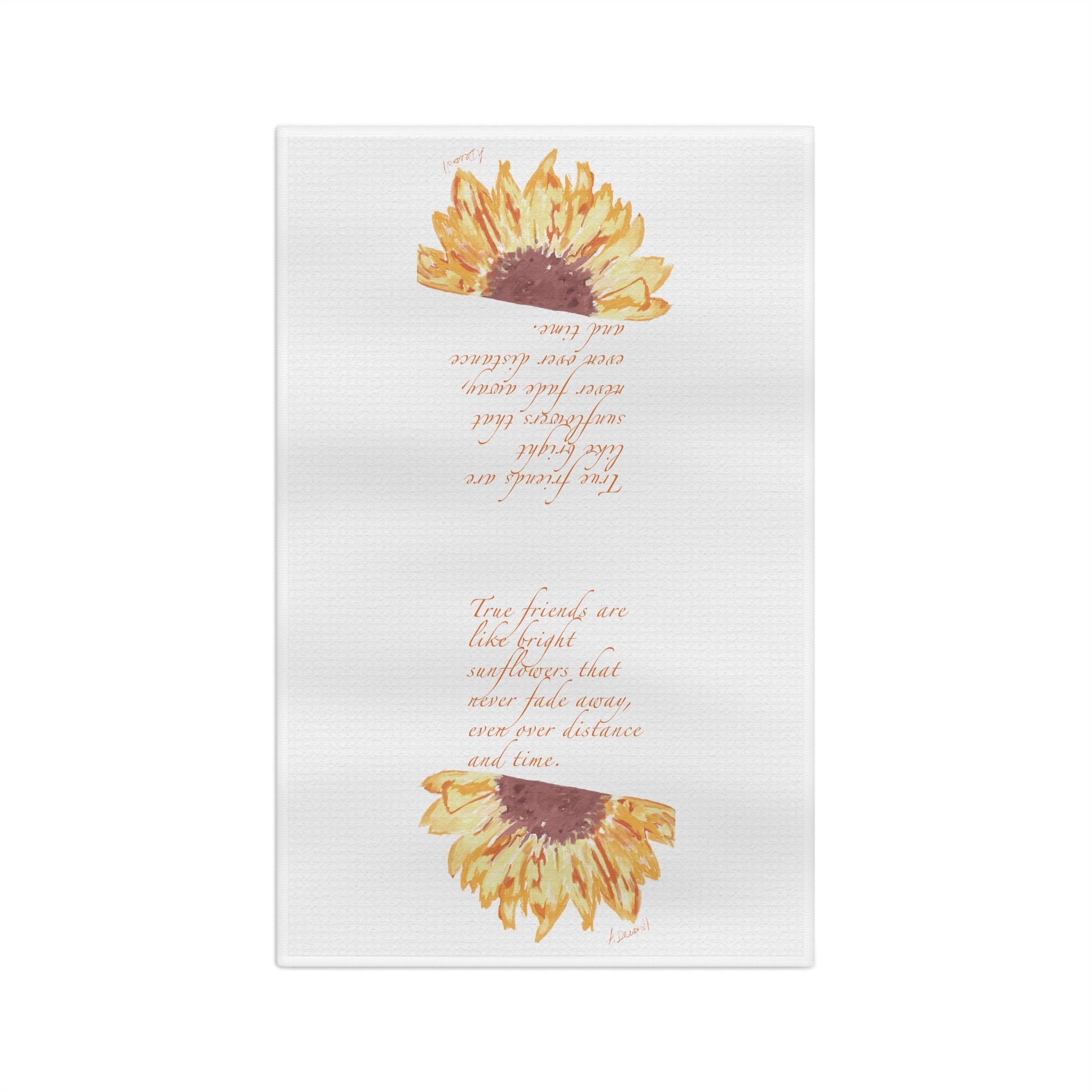 Friendship Sunflower Microfiber Waffle Towel - Blue Cava