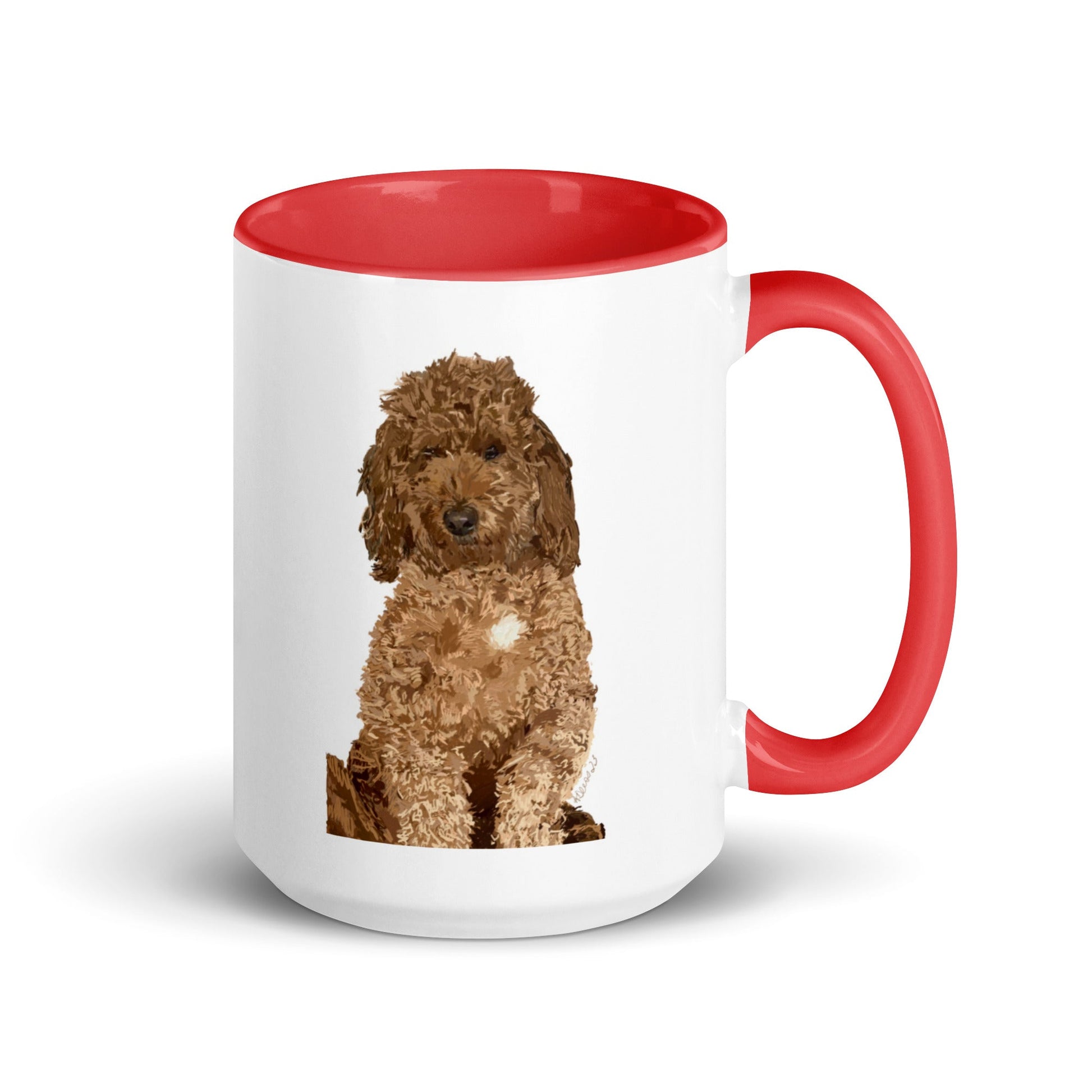 Goldendoodle Two Tone mug 15 oz/ - Blue Cava