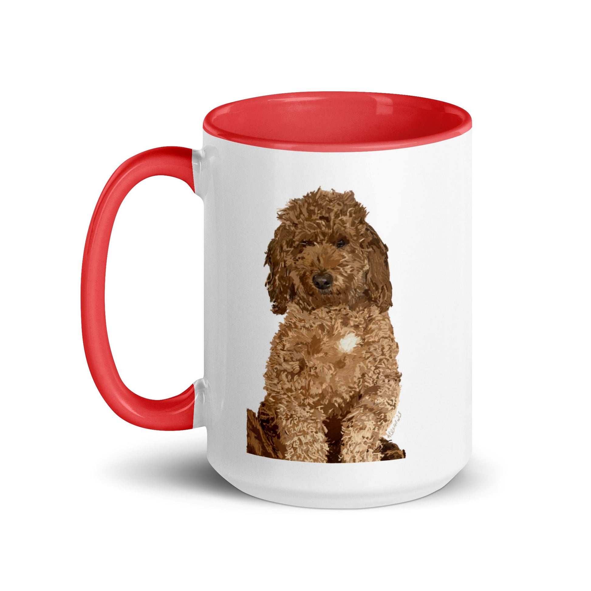 Goldendoodle Two Tone mug 15 oz/ - Blue Cava