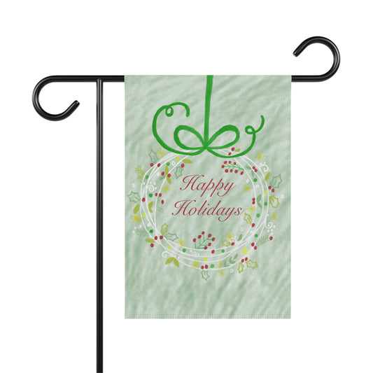 Happy Holidays Garden Flag - Blue Cava
