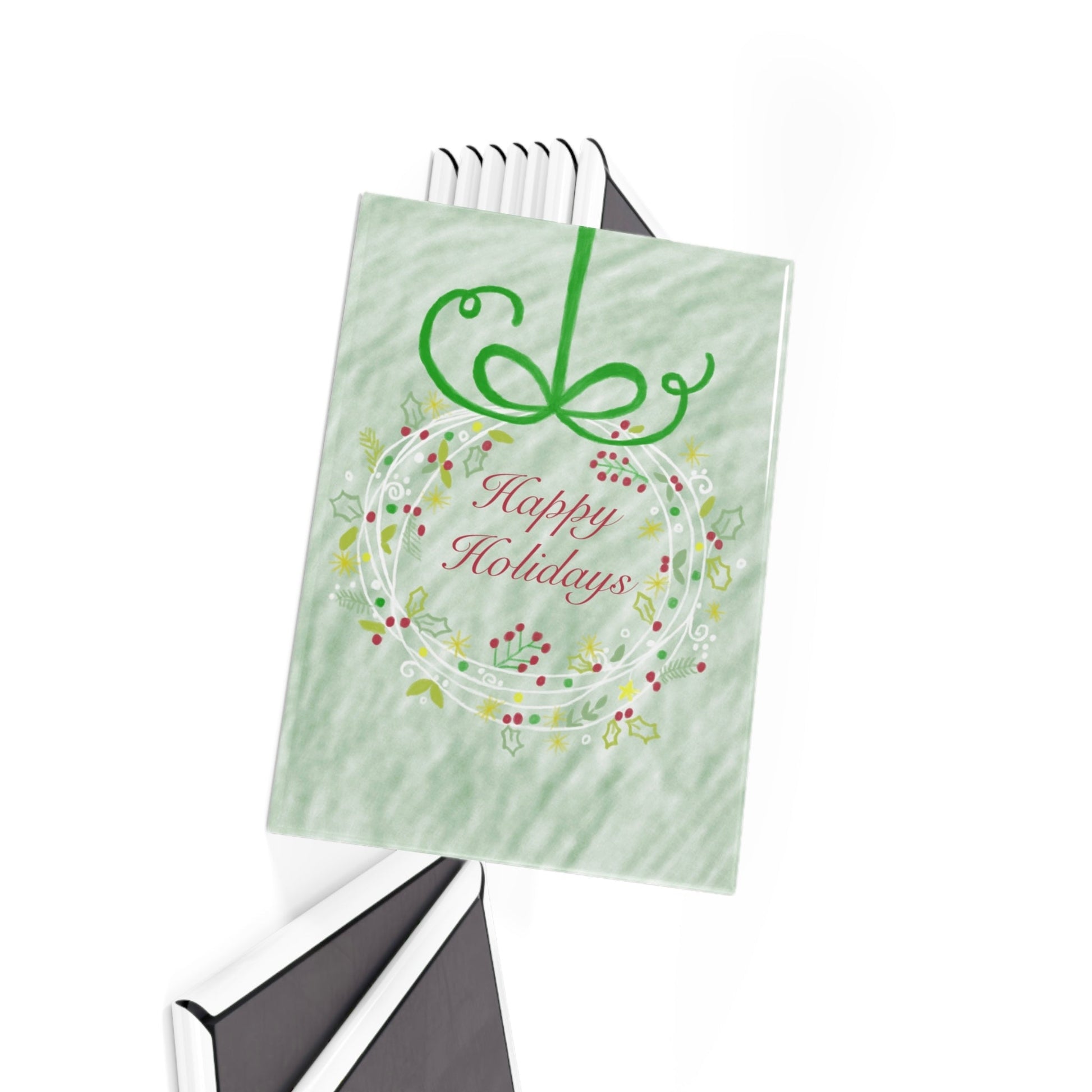 Happy Holidays Magnet, Rectangle (1 & 10 pcs) - Blue Cava