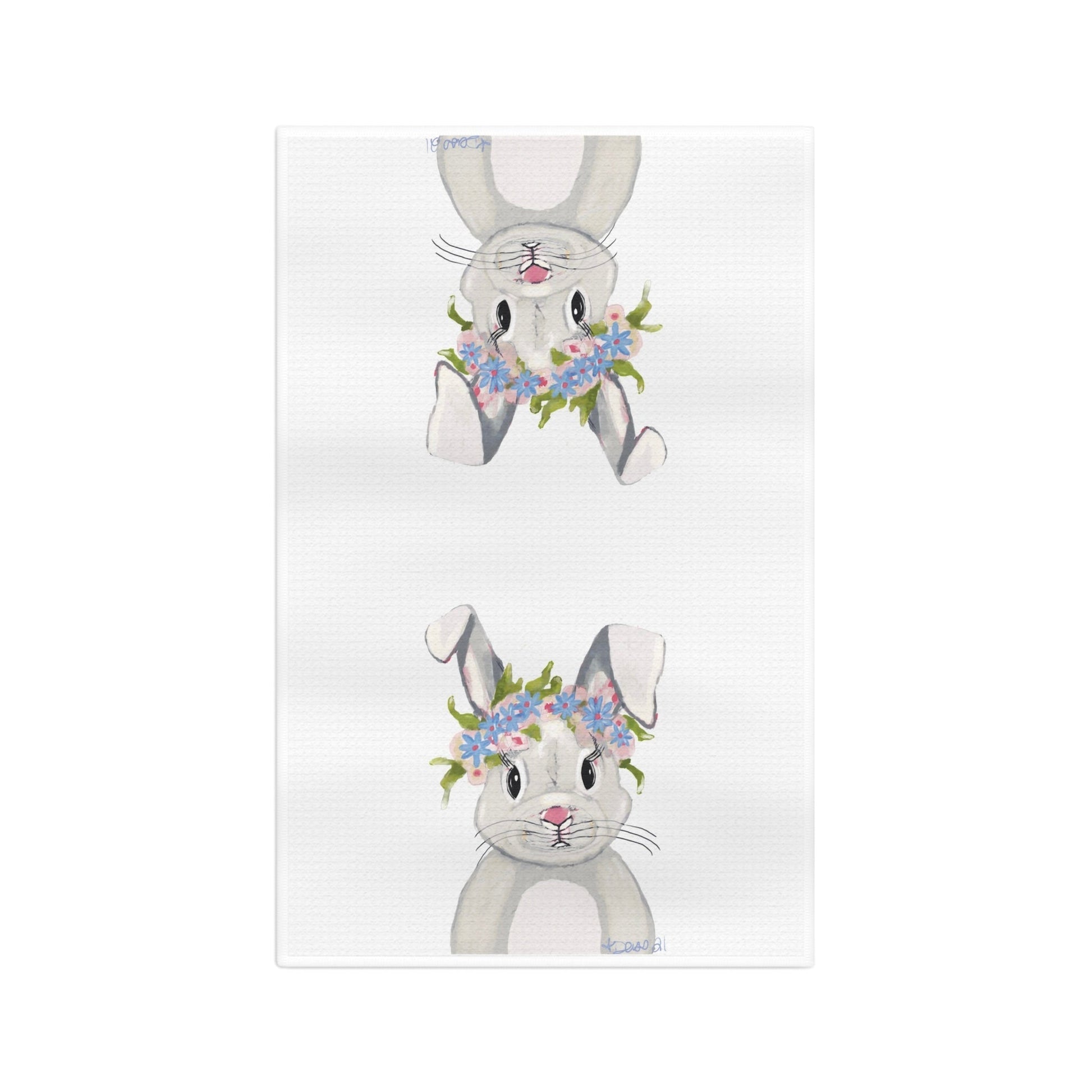 Hops A Lot Bunny Microfiber Waffle Towel - Blue Cava