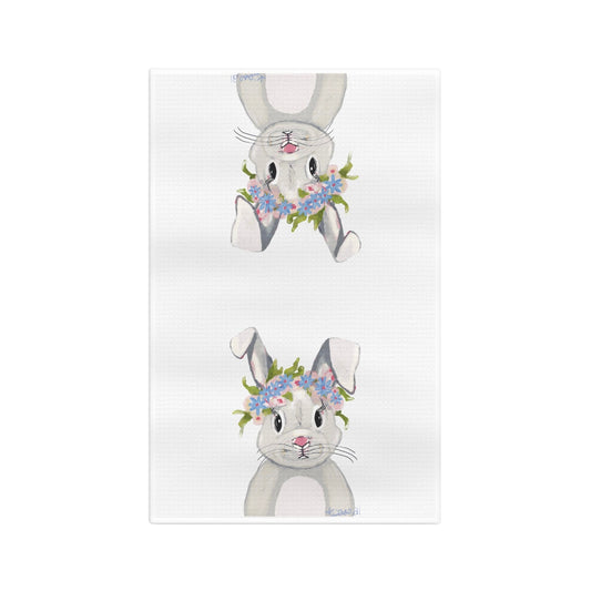 Hops A Lot Bunny Microfiber Waffle Towel - Blue Cava