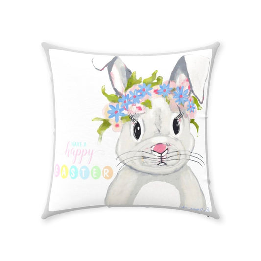 “Hops A Lot” Easter Throw Pillows - Blue Cava