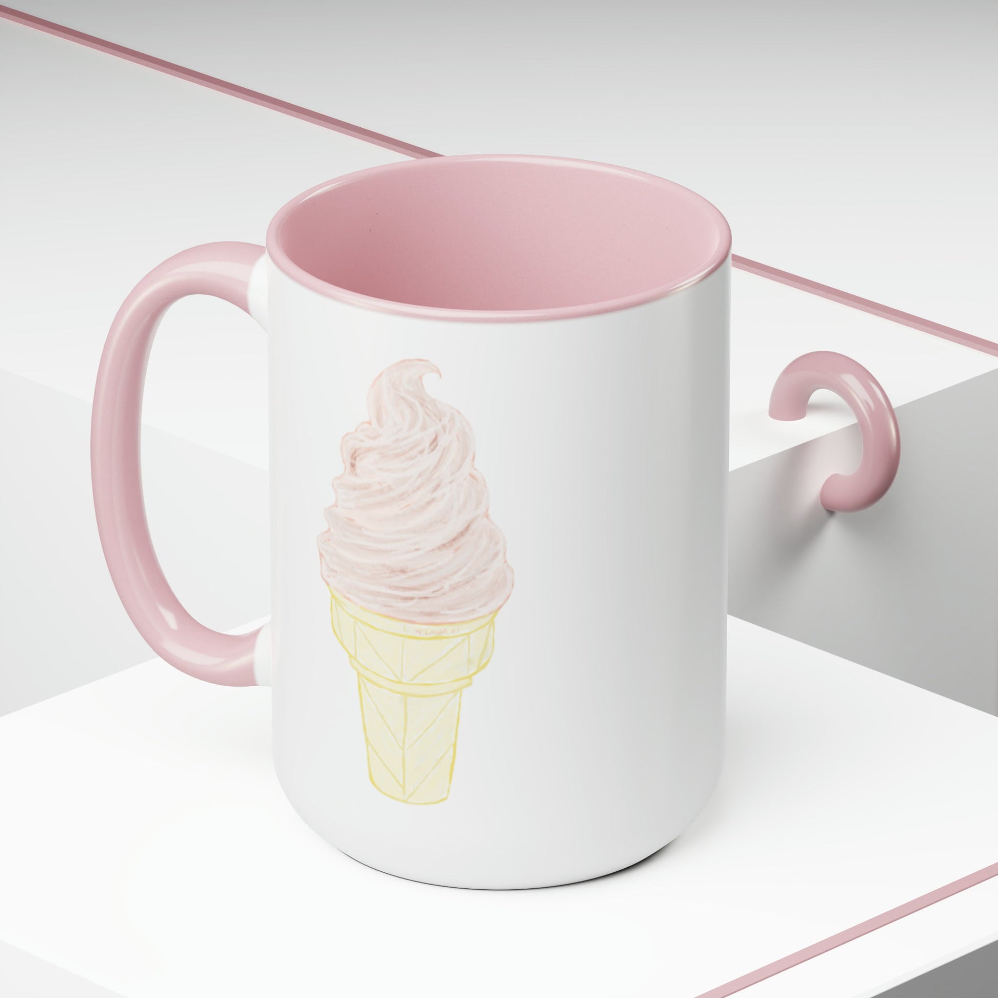 Ice Cream Two-Tone Coffee Mugs, 15oz - Blue Cava
