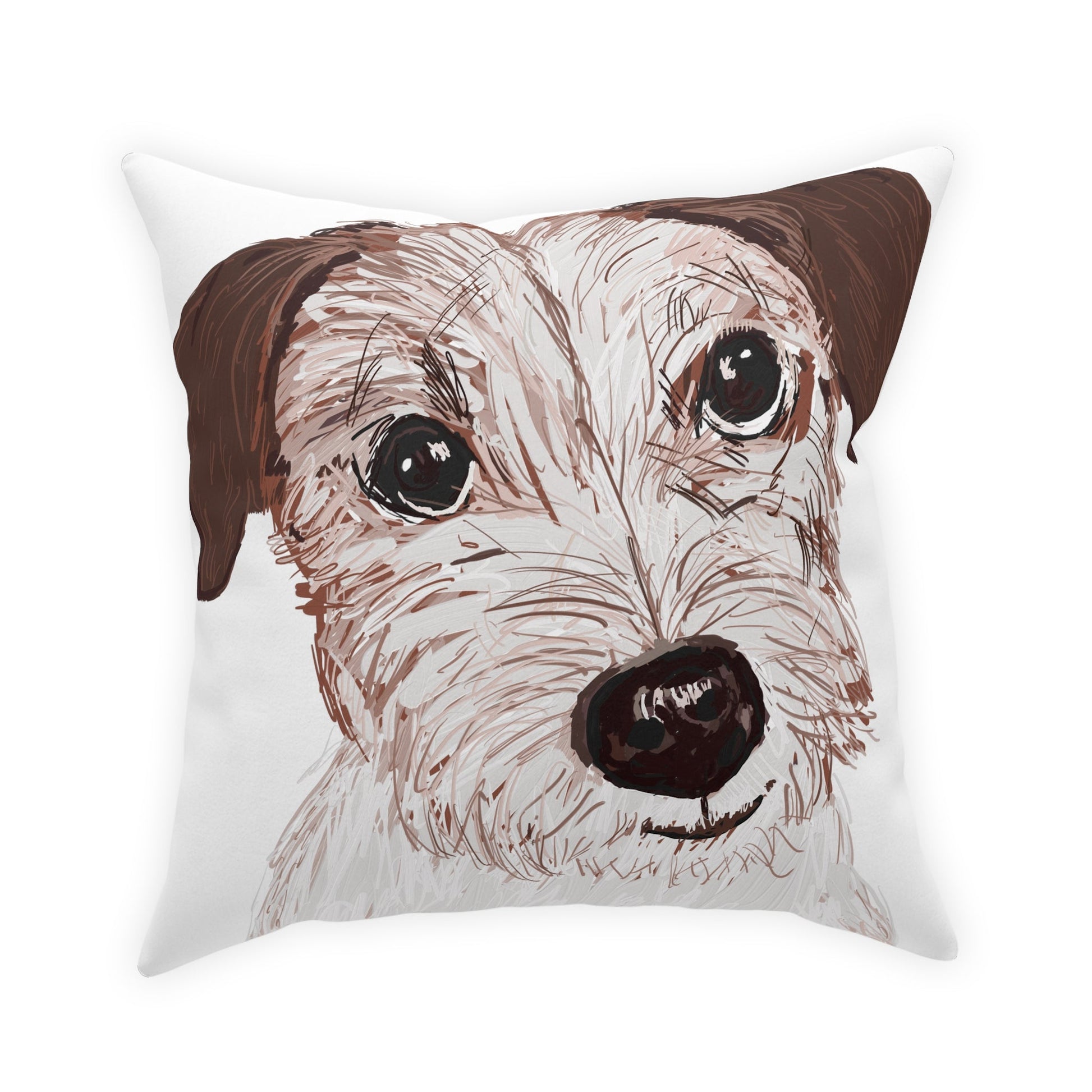 Jack Russell Broadcloth Pillow - Blue Cava