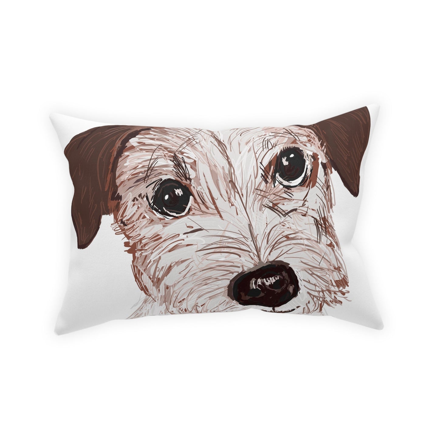 Jack Russell Broadcloth Pillow - Blue Cava