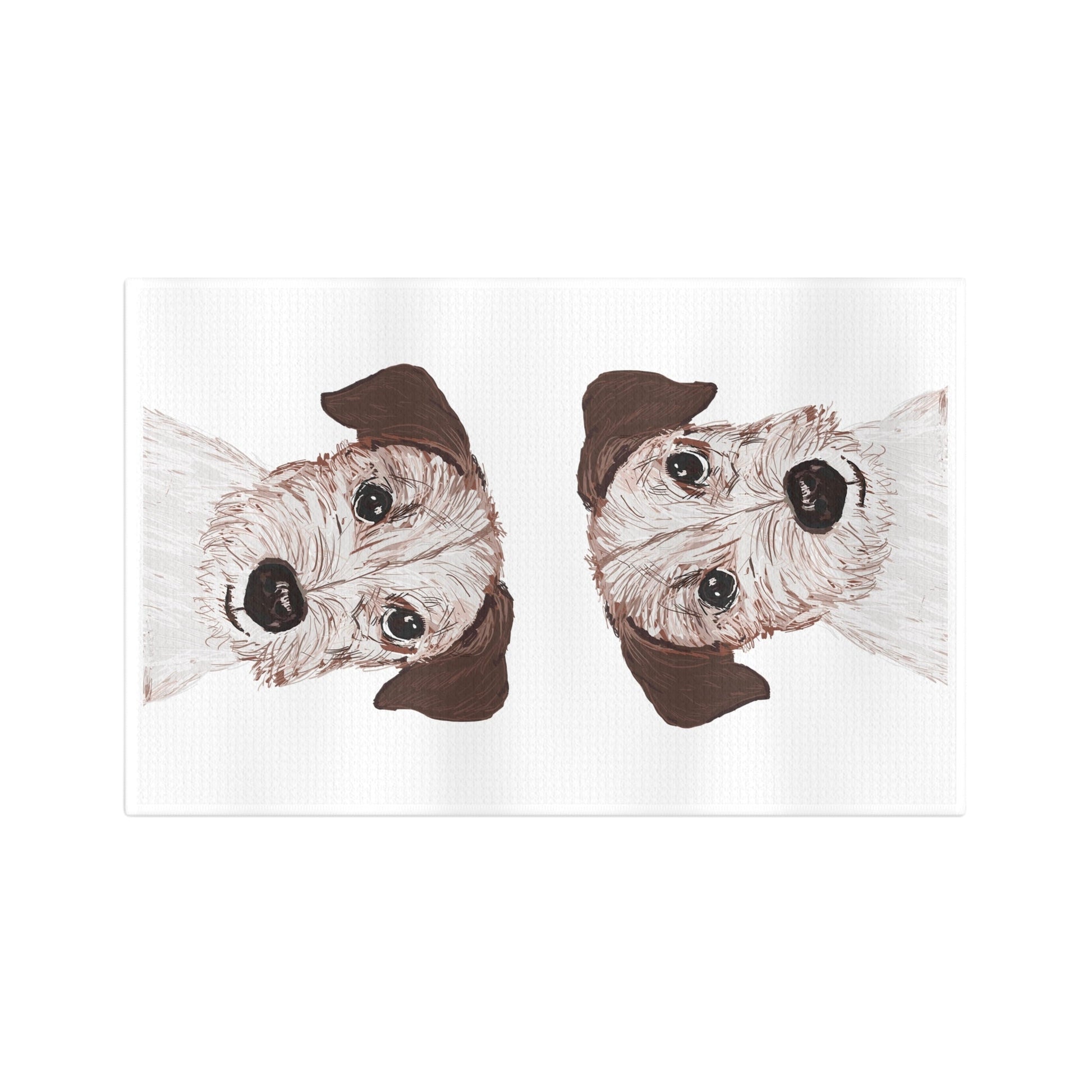 Jack Russell Microfiber Waffle Towel - Blue Cava