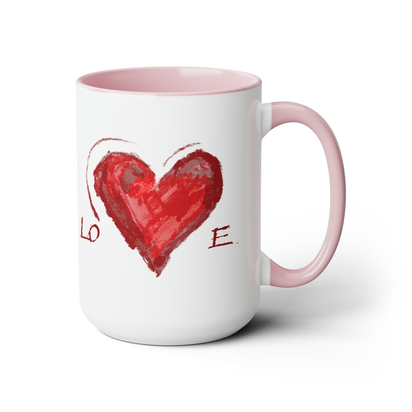 Love Heart Two-Tone Coffee Mugs, 15oz (Two colors) - Blue Cava