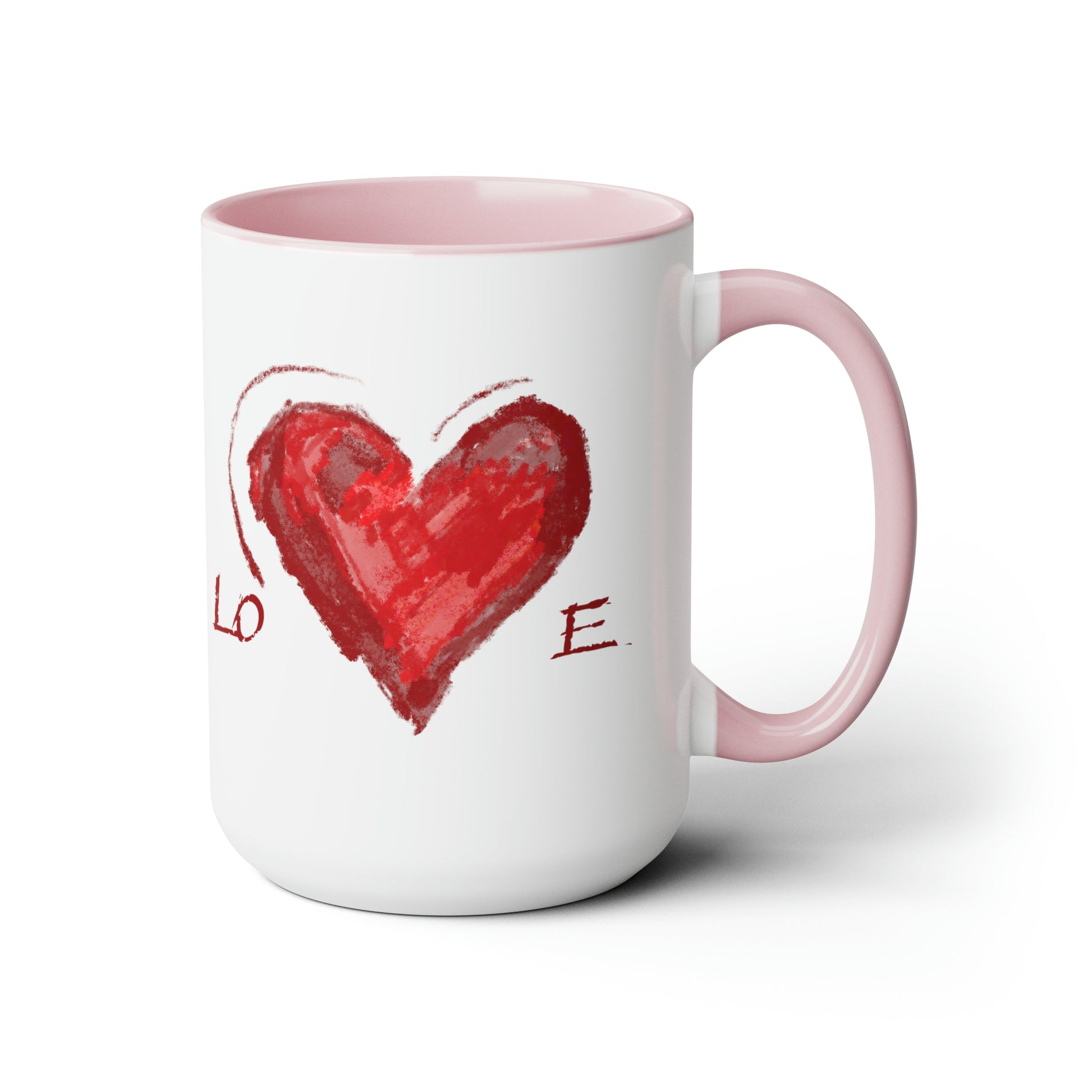 Love Heart Two-Tone Coffee Mugs, 15oz (Two colors) - Blue Cava