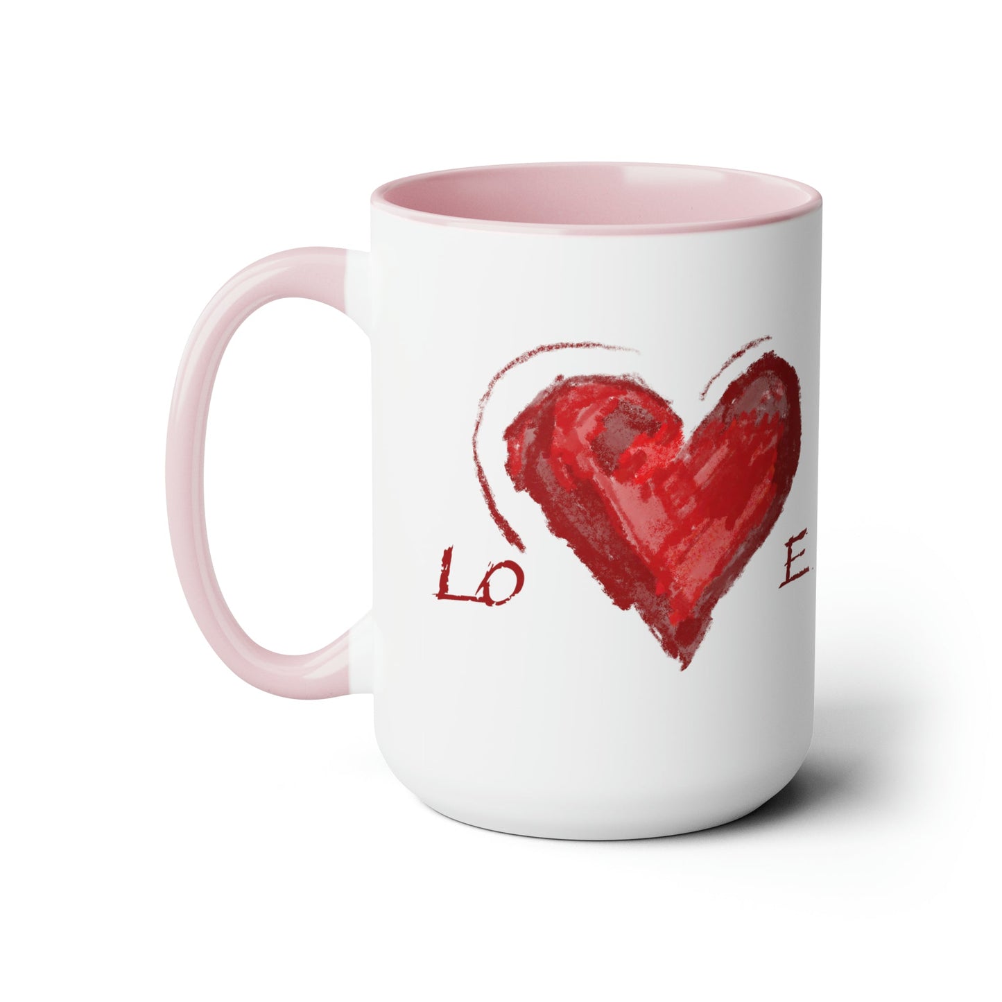 Love Heart Two-Tone Coffee Mugs, 15oz (Two colors) - Blue Cava