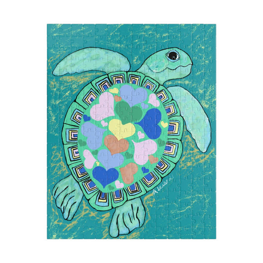 Love Turtle Puzzle (252-piece) - Blue Cava