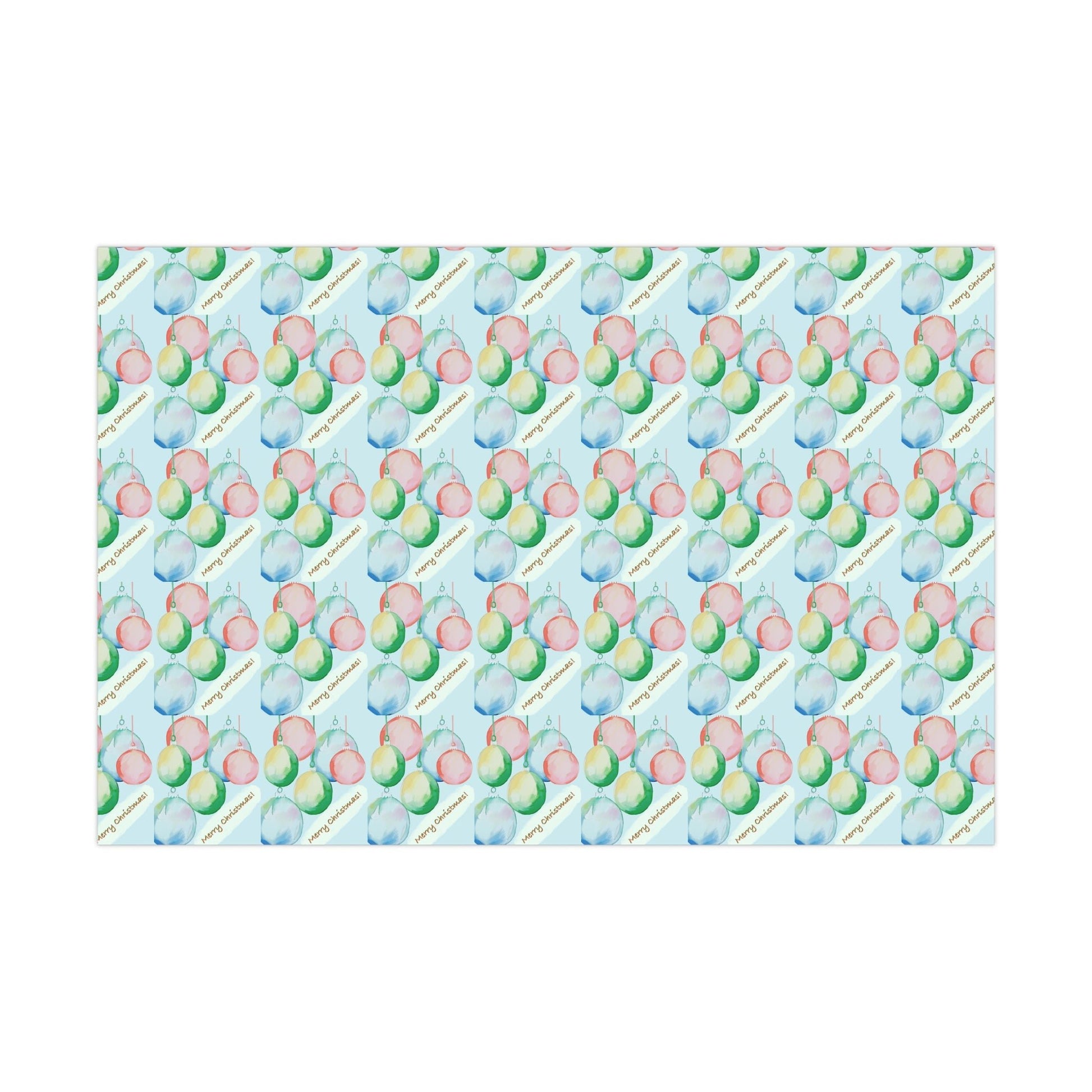 Merry Christmas Balls Gift Wrap Papers - Blue Cava