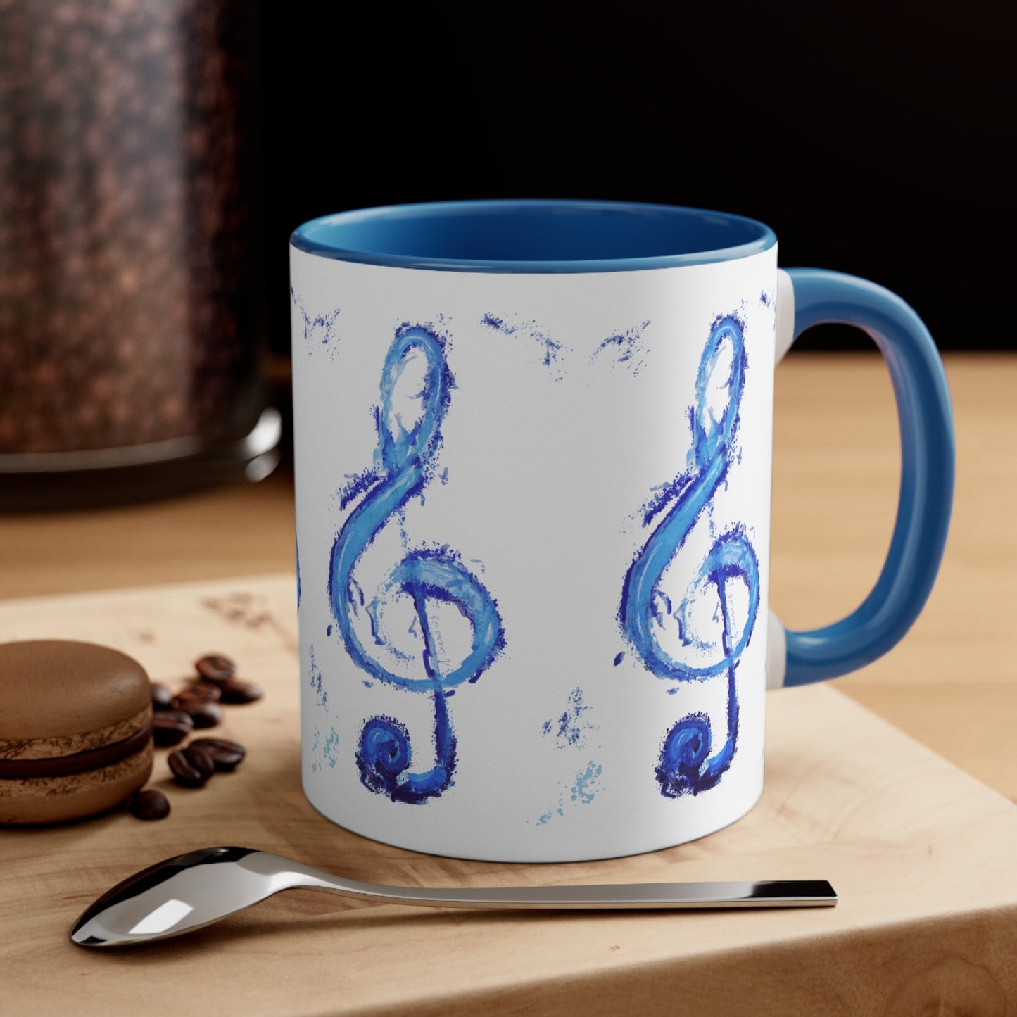 Music Note Accent Coffee Mug, 11oz - Blue Cava