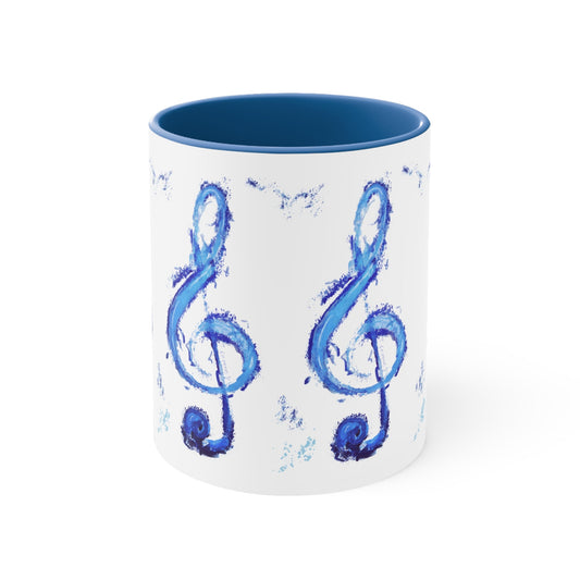 Music Note Accent Coffee Mug, 11oz - Blue Cava