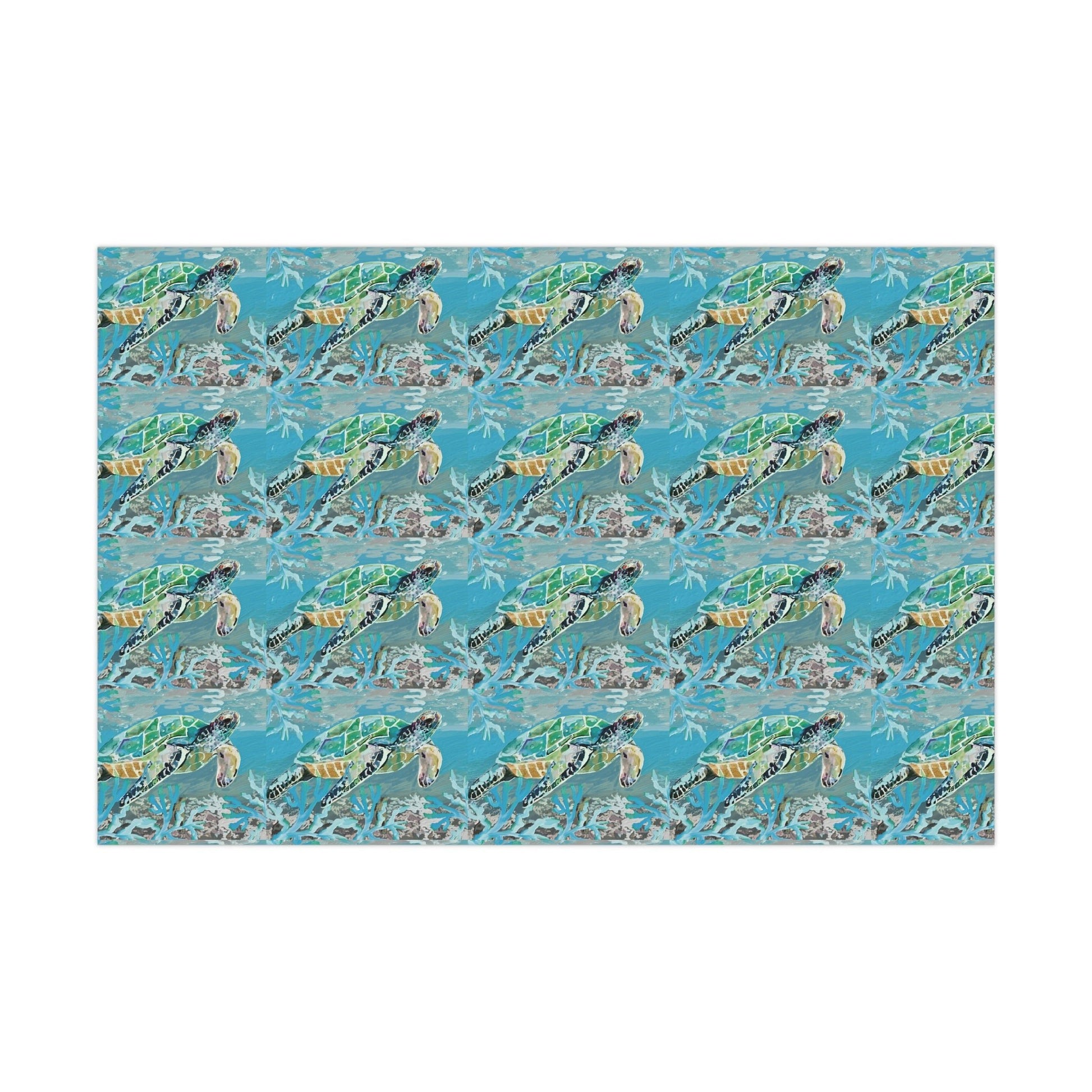 OKI Sea Turtle Gift Wrapping Papers - Blue Cava