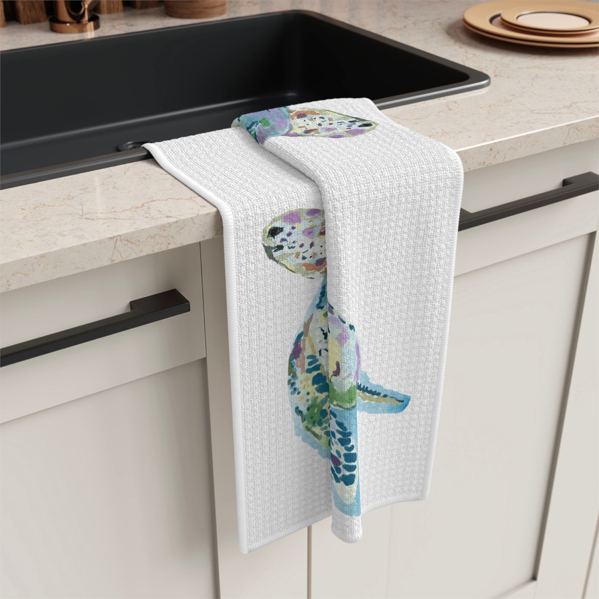“Ranger” Sea Turtle Microfiber Tea Towel - Blue Cava