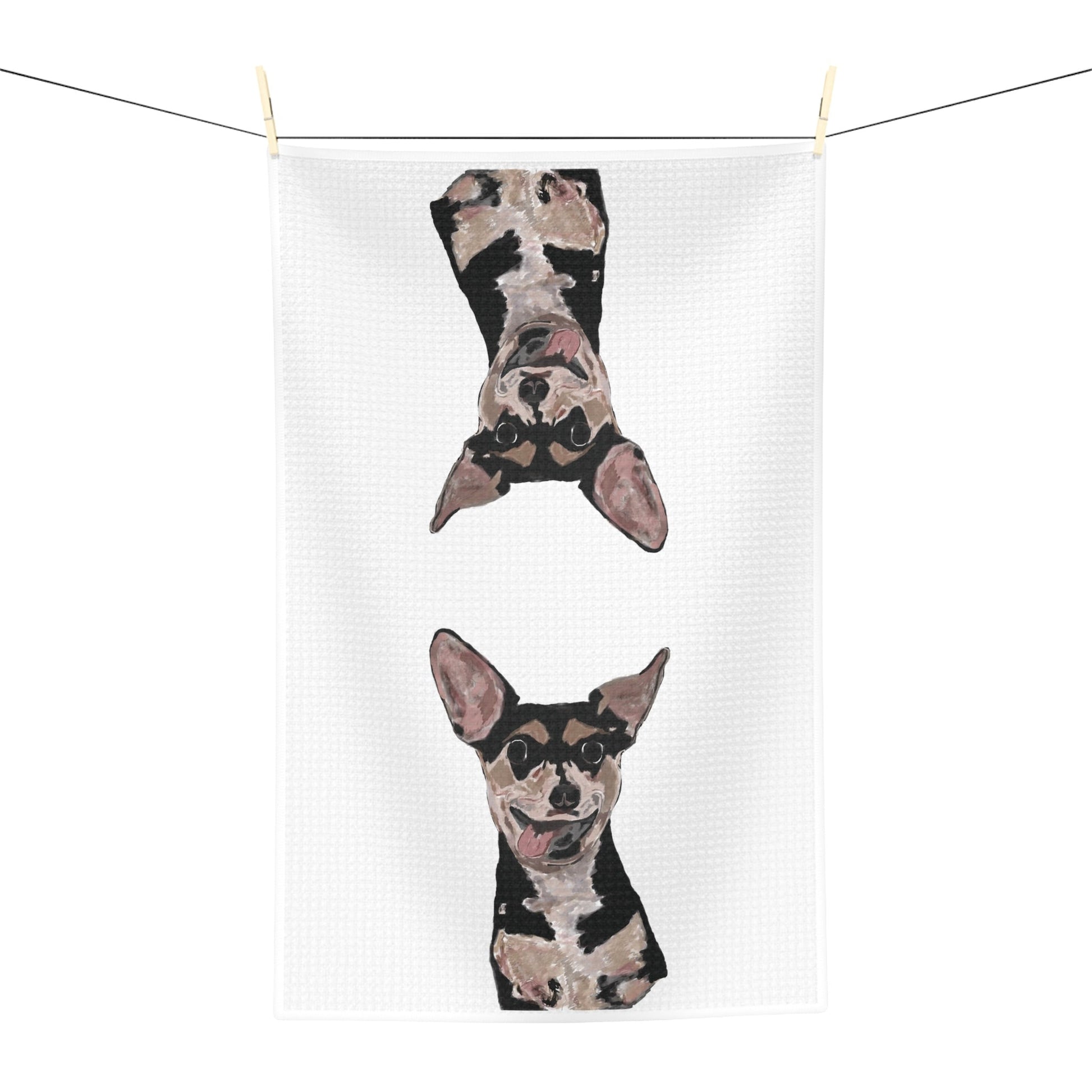 Rascal Chihuahua Microfiber Waffle Towel - Blue Cava