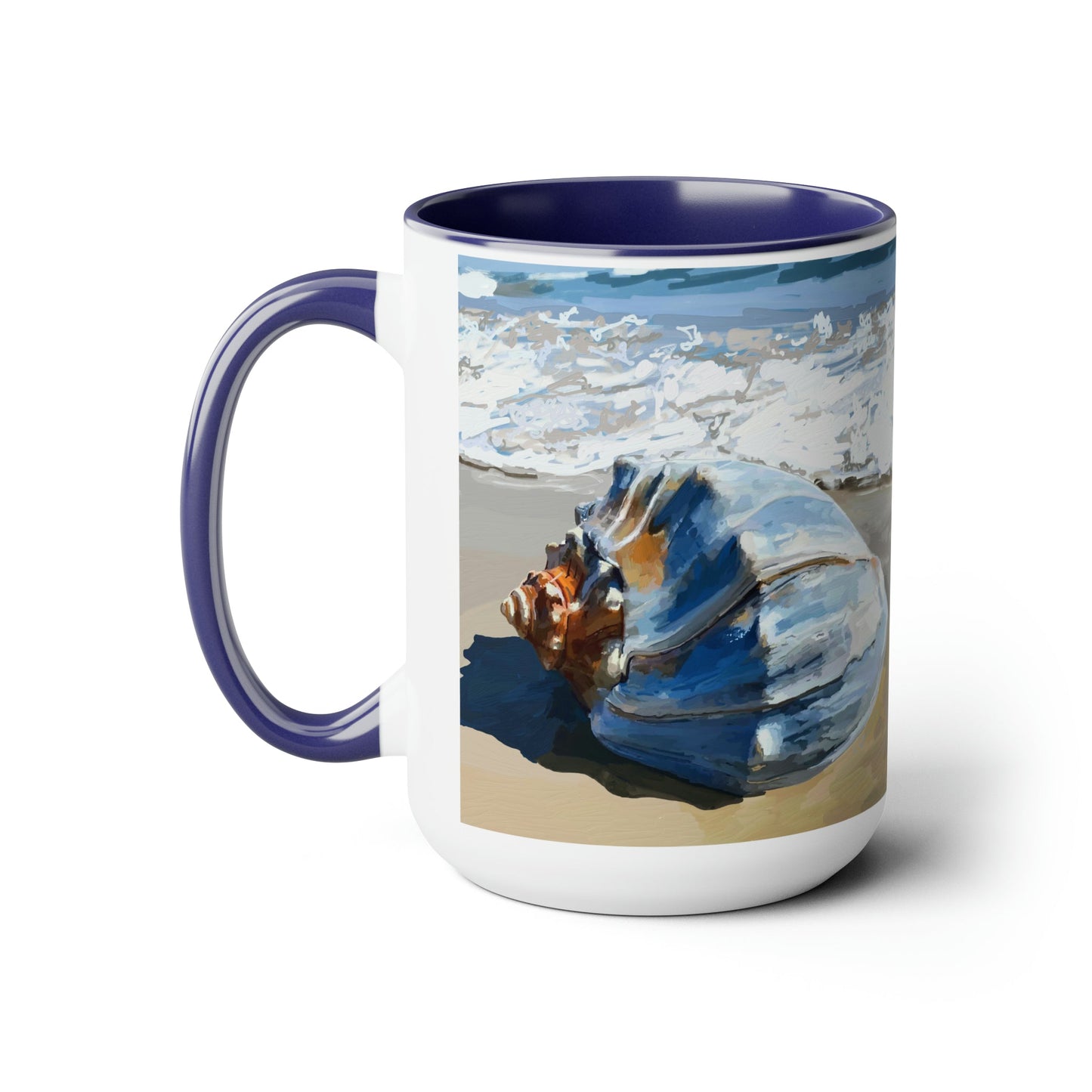 Sea Shell Two-Tone Coffee Mugs, 15oz - Blue Cava