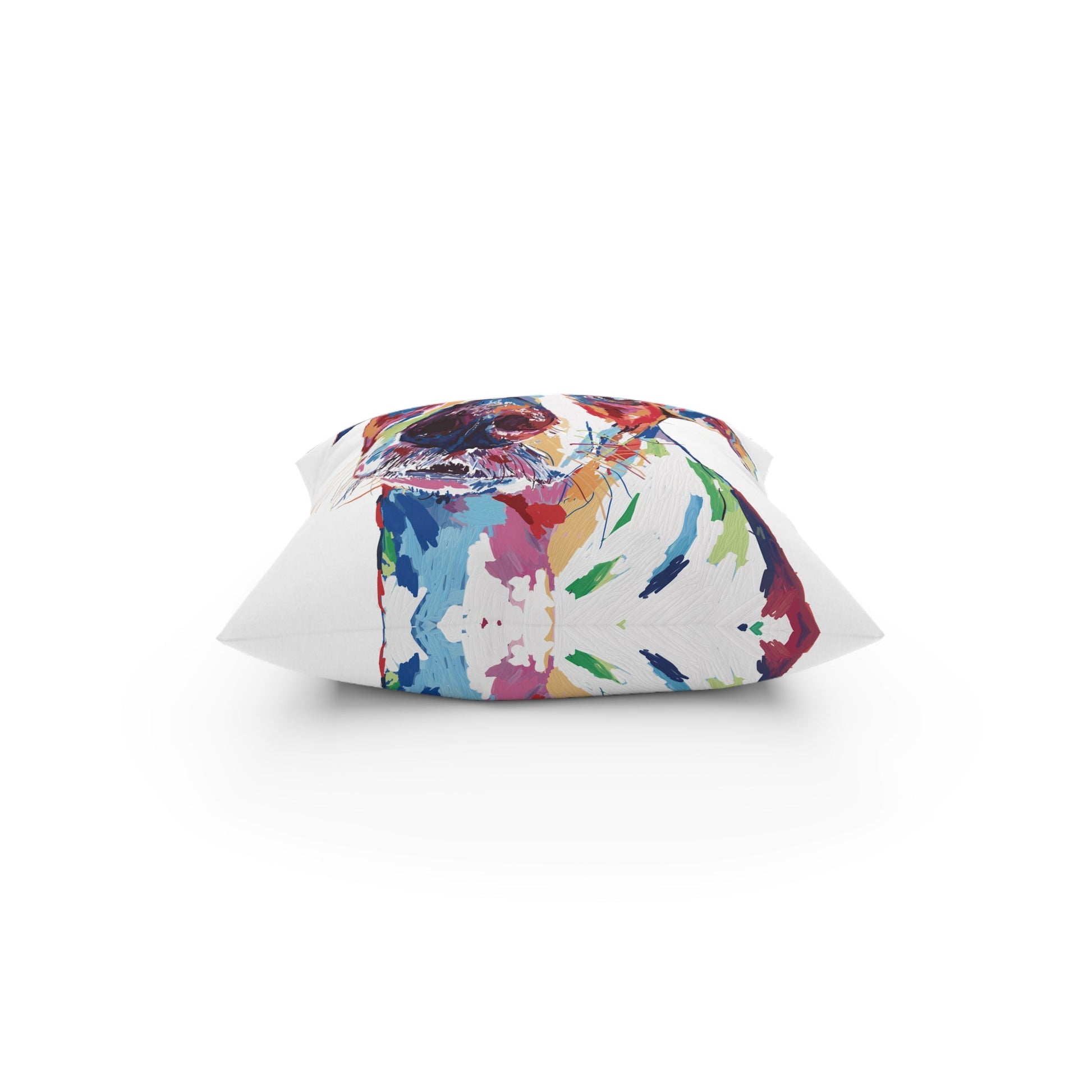 “Skipper” Colorful Dog Broadcloth Pillow - Blue Cava