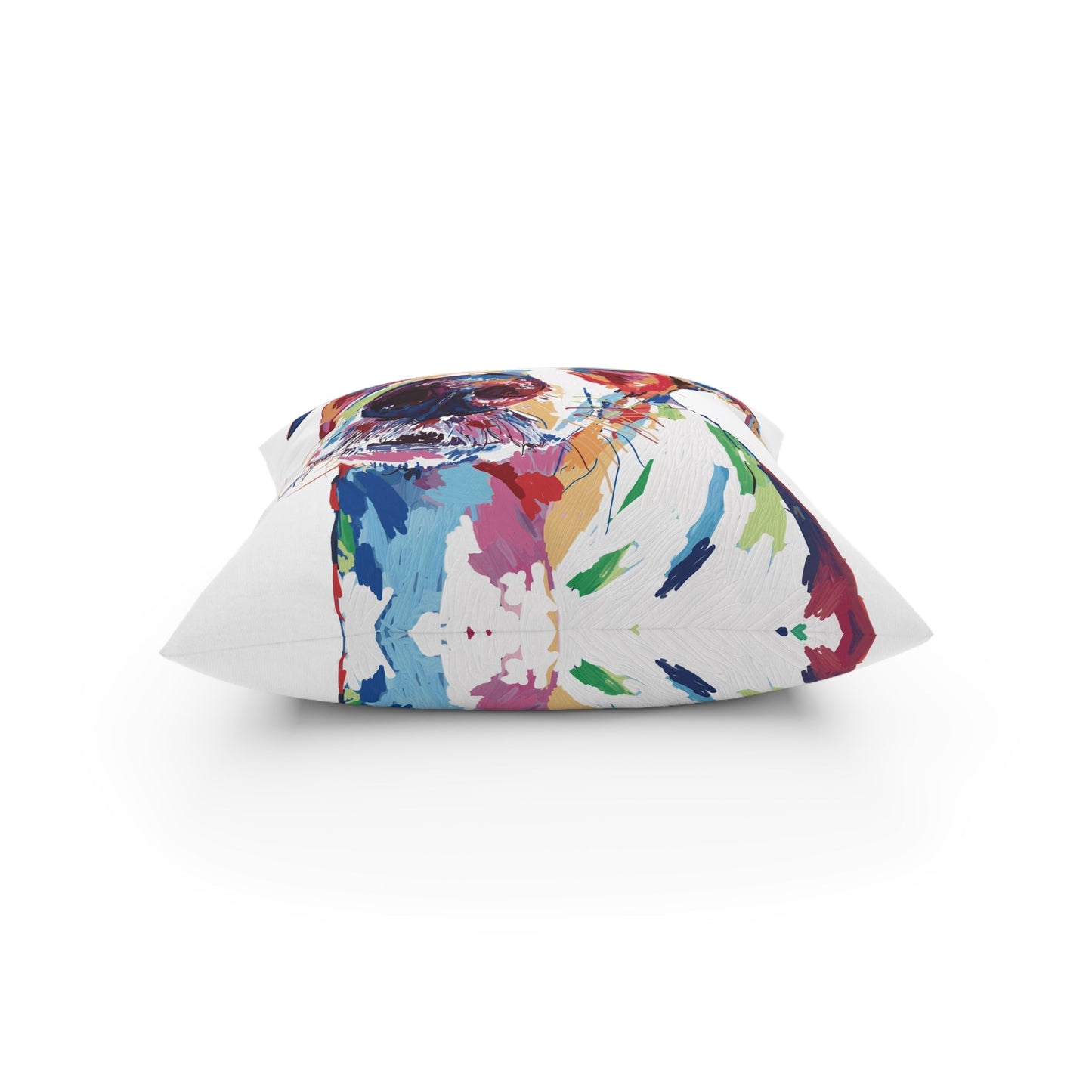 “Skipper” Colorful Dog Broadcloth Pillow - Blue Cava