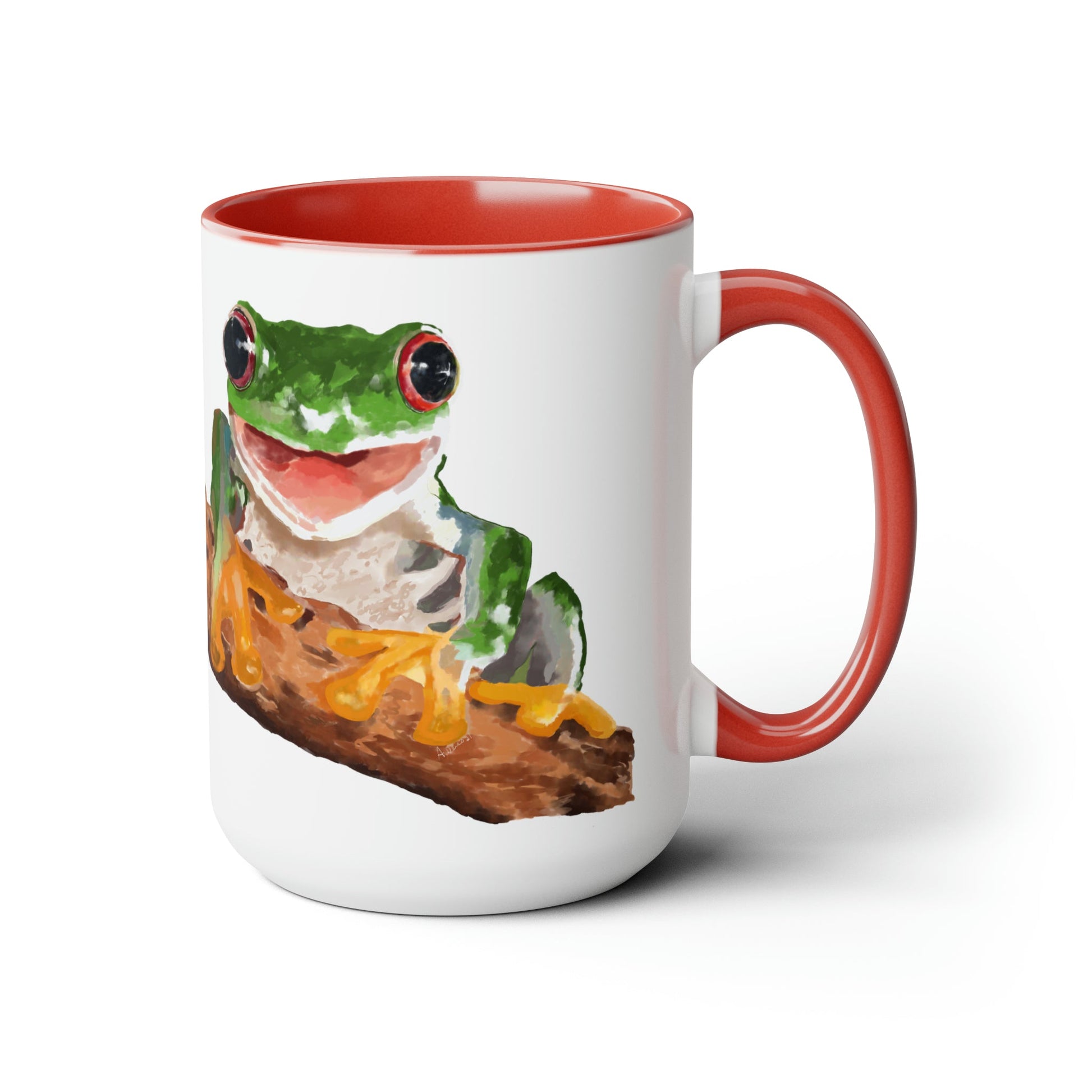 “Skylar” Frog Two-Tone Coffee Mugs, 15oz (multiple colors) - Blue Cava