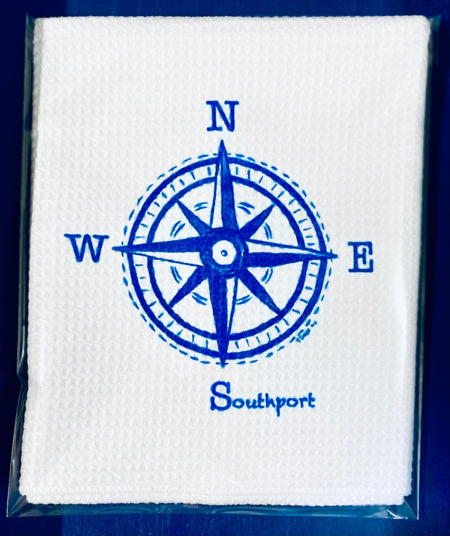 Southport Microfiber Waffle Towel - Blue Cava