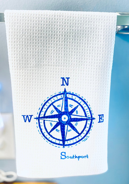 Southport Microfiber Waffle Towel - Blue Cava