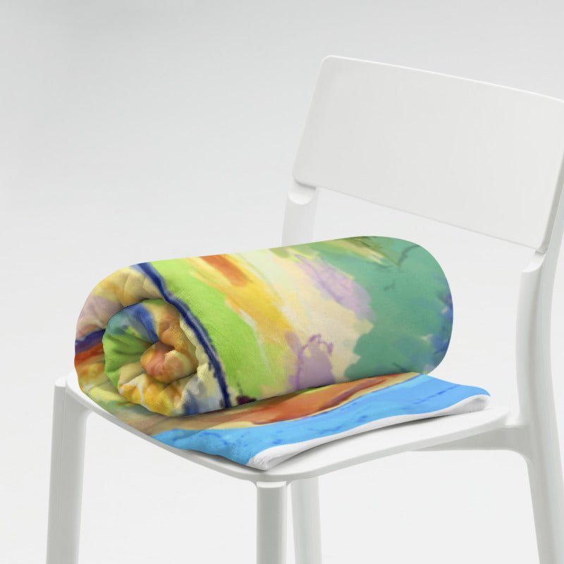 “Splash” Dauphin Throw Blanket - Blue Cava