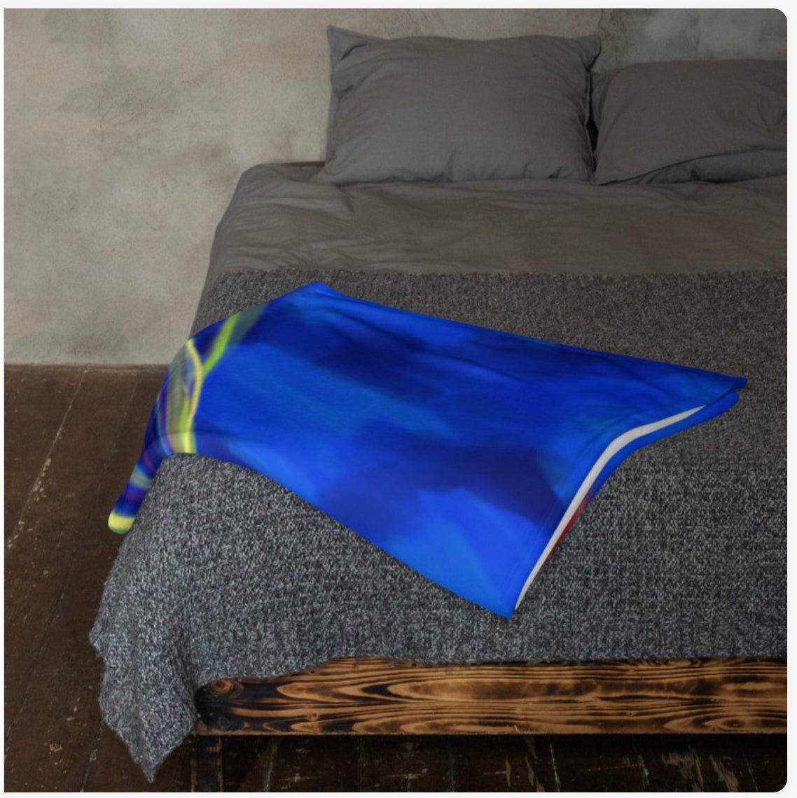 “Stringer” Jellyfish Throw Blanket - Blue Cava