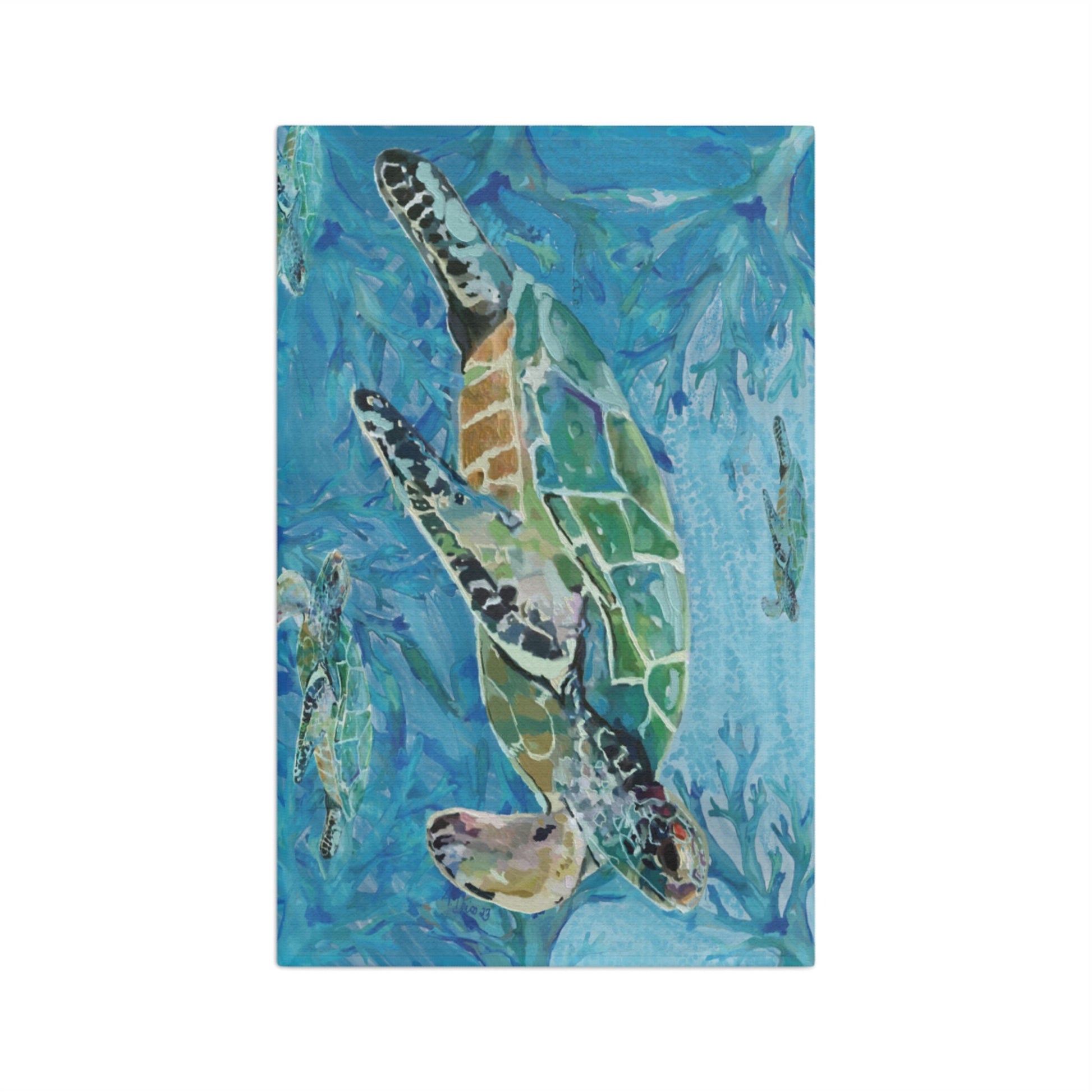 Underwater Microfiber Waffle Towel - Blue Cava