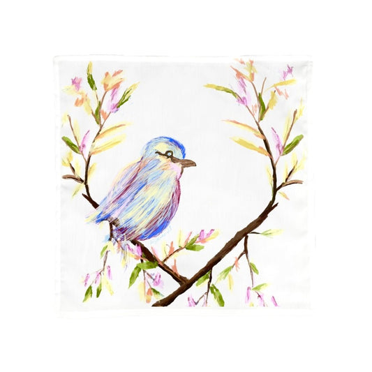Watercolor Bird Cloth Napkins (2PK) - Blue Cava
