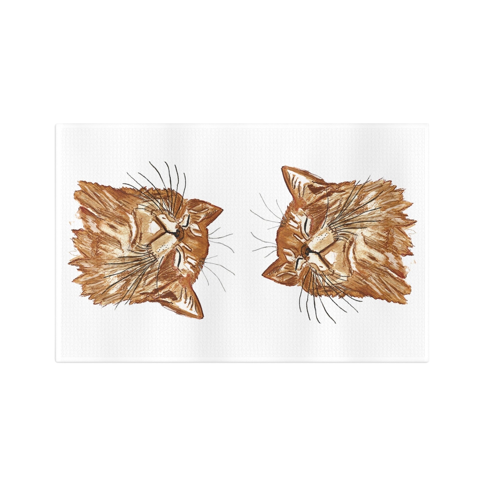 Watercolor Cat Microfiber Tea Towel - Blue Cava