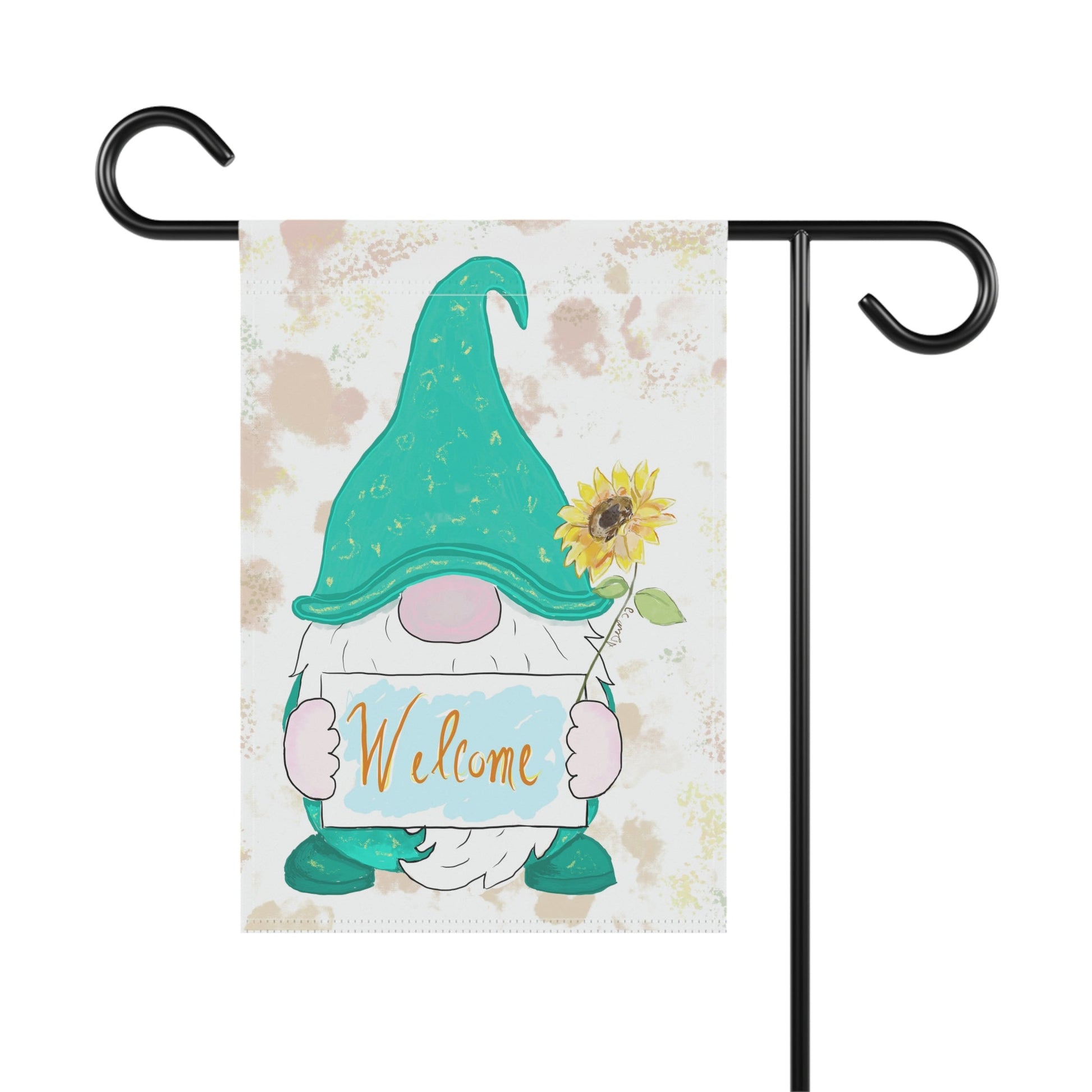 Welcome Gnome Garden Flag - Blue Cava