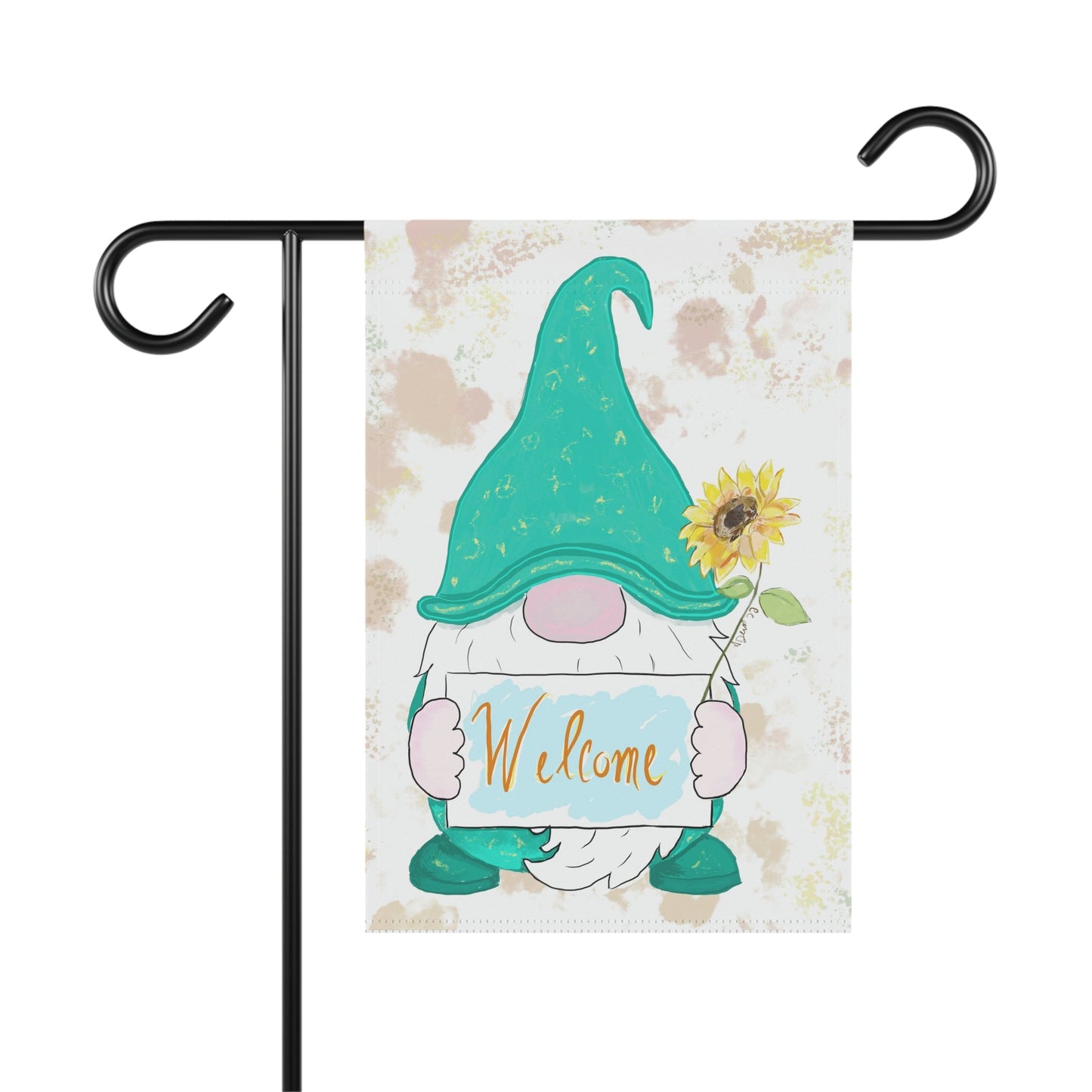 Welcome Gnome Garden Flag - Blue Cava